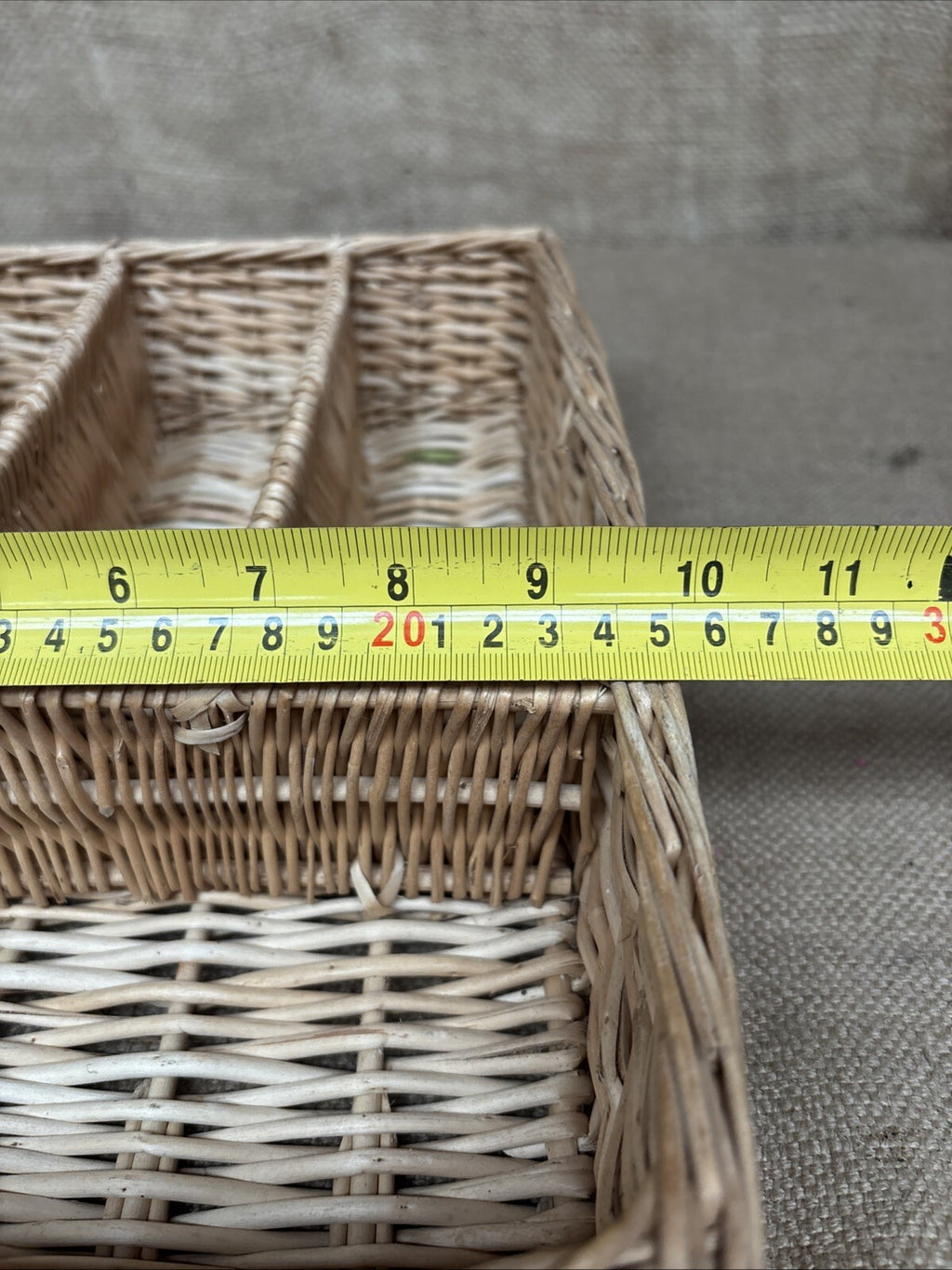 Vintage Cutlery Organiser - Wicker - Farmhouse