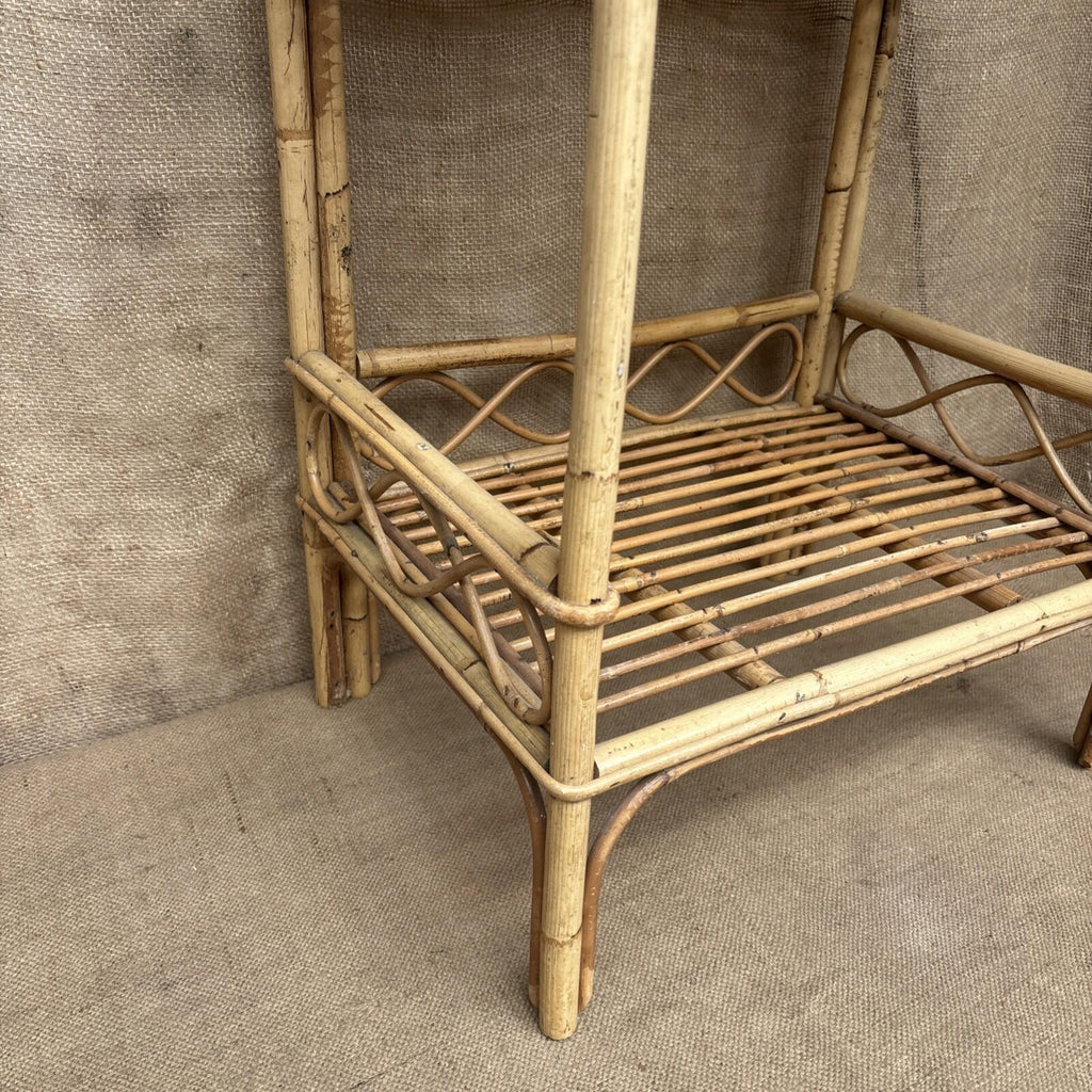 Vintage Bamboo Shelving Unit Boho Free Standing Conservatory