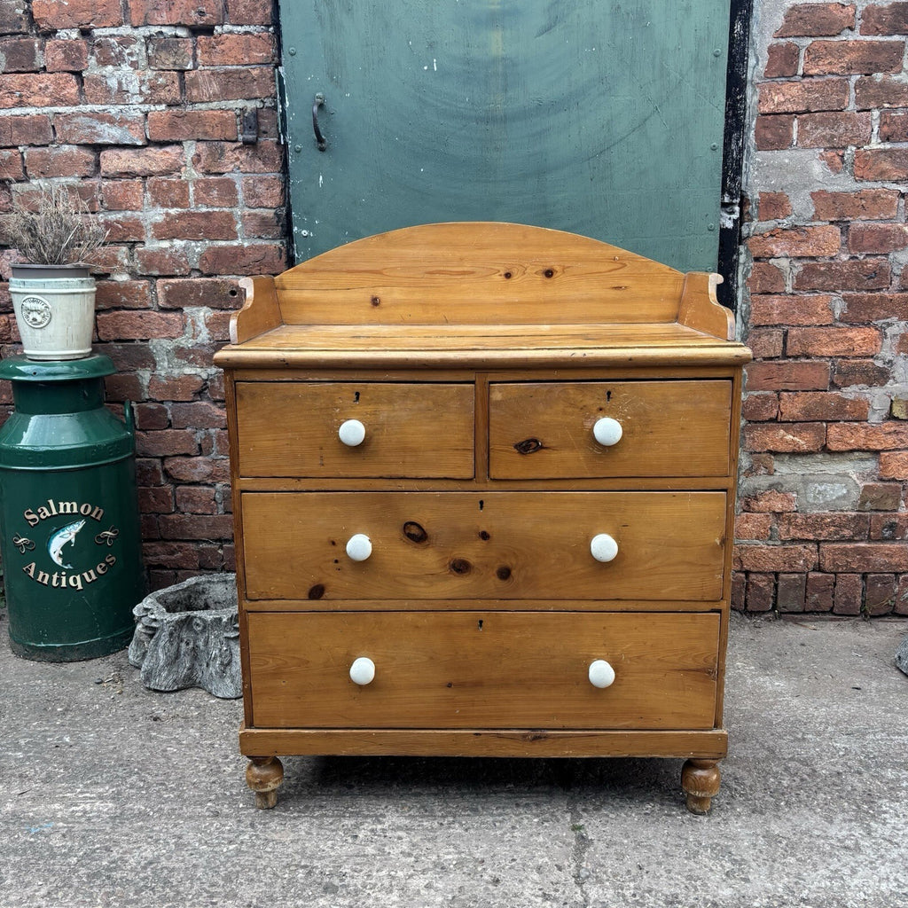 Pine Chest Of Drawers - Victorian - Antique - Cottage - Rustic - Gallery Back
