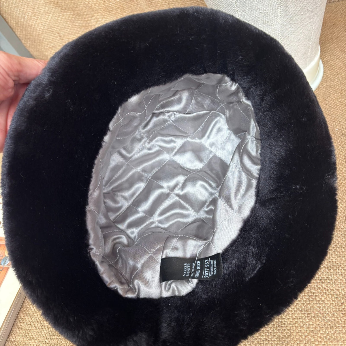 Faux Fur Hat - Black - Marks and Spencer - Country Style - Classy