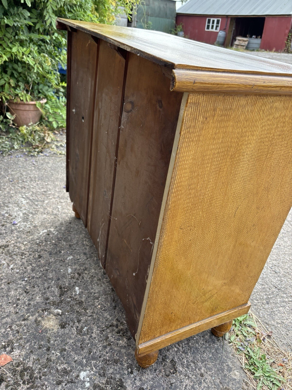 Pine Chest Of Drawers - Victorian - Antique - Scrumbled - Cottage