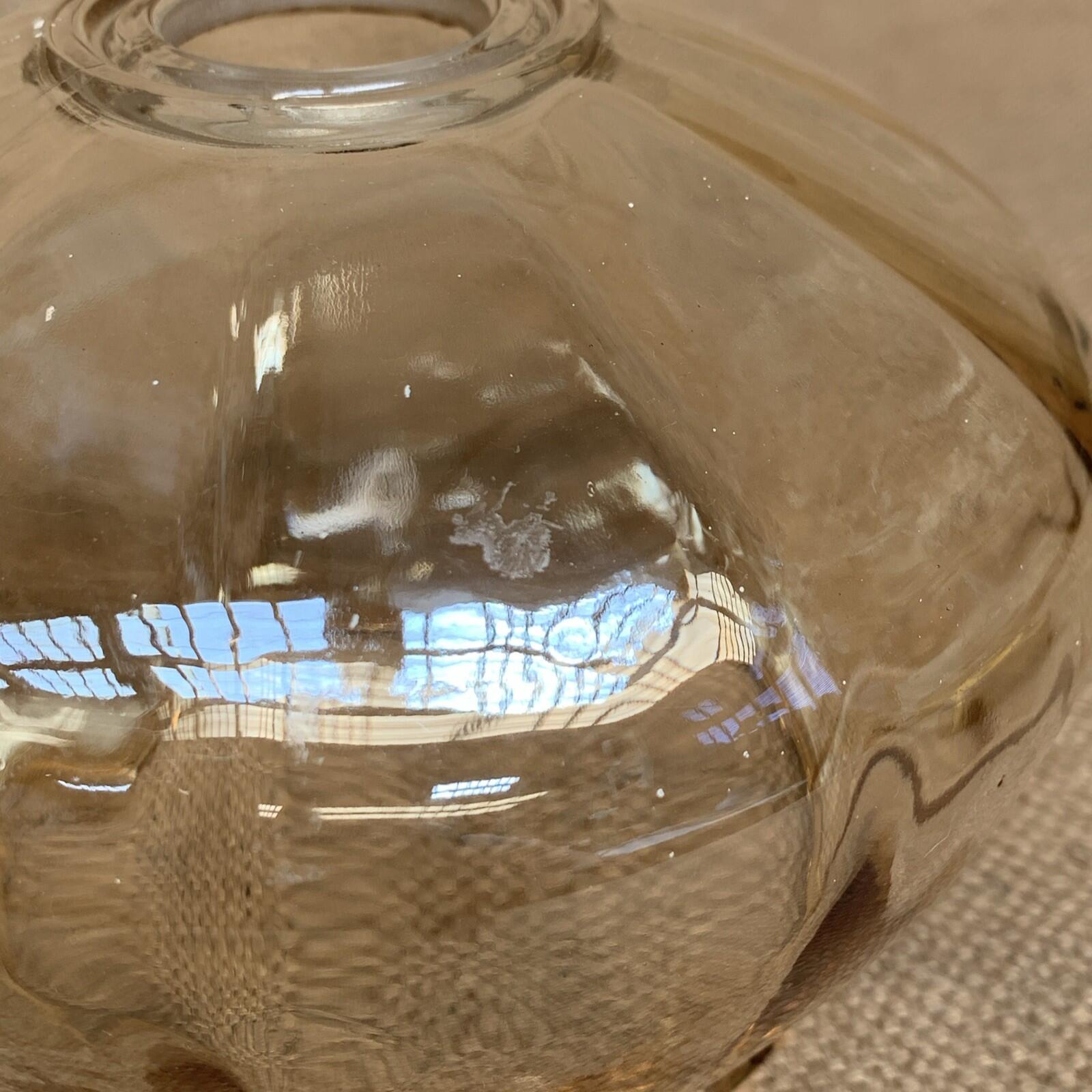 Vintage Amber Glass Internal Iridescent Scallop Lamp Shade