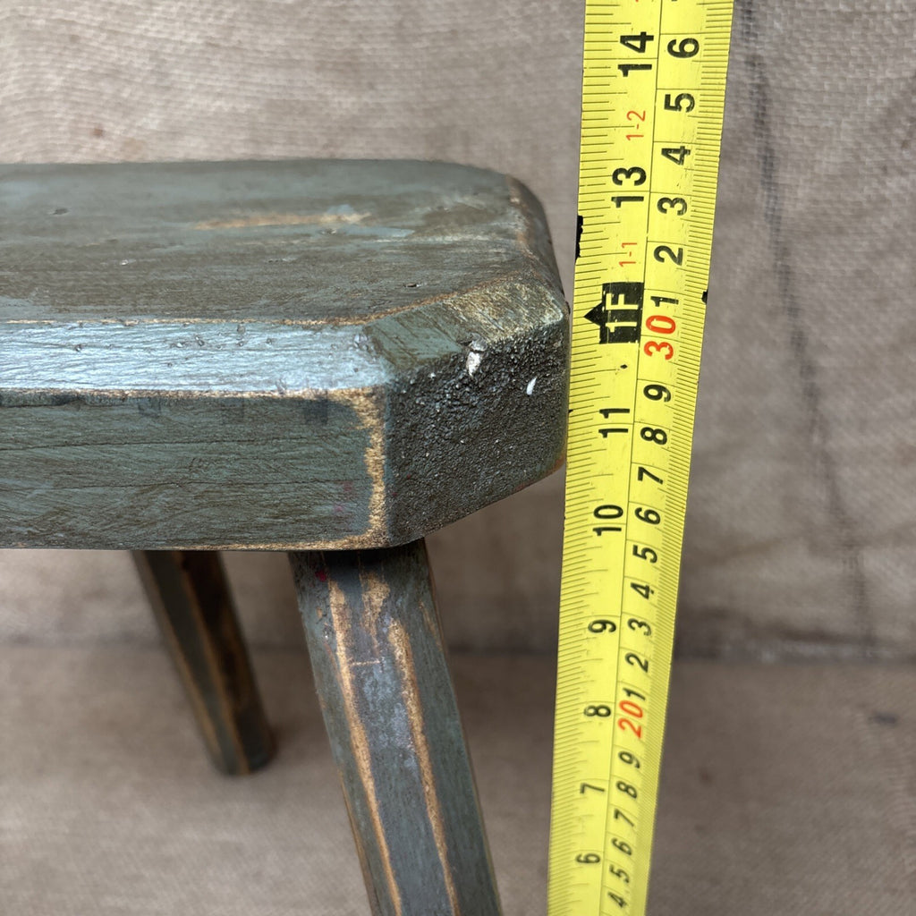 Painted Pine Stool - Farmhouse - Cottage - Plant Stand - Milking Stool