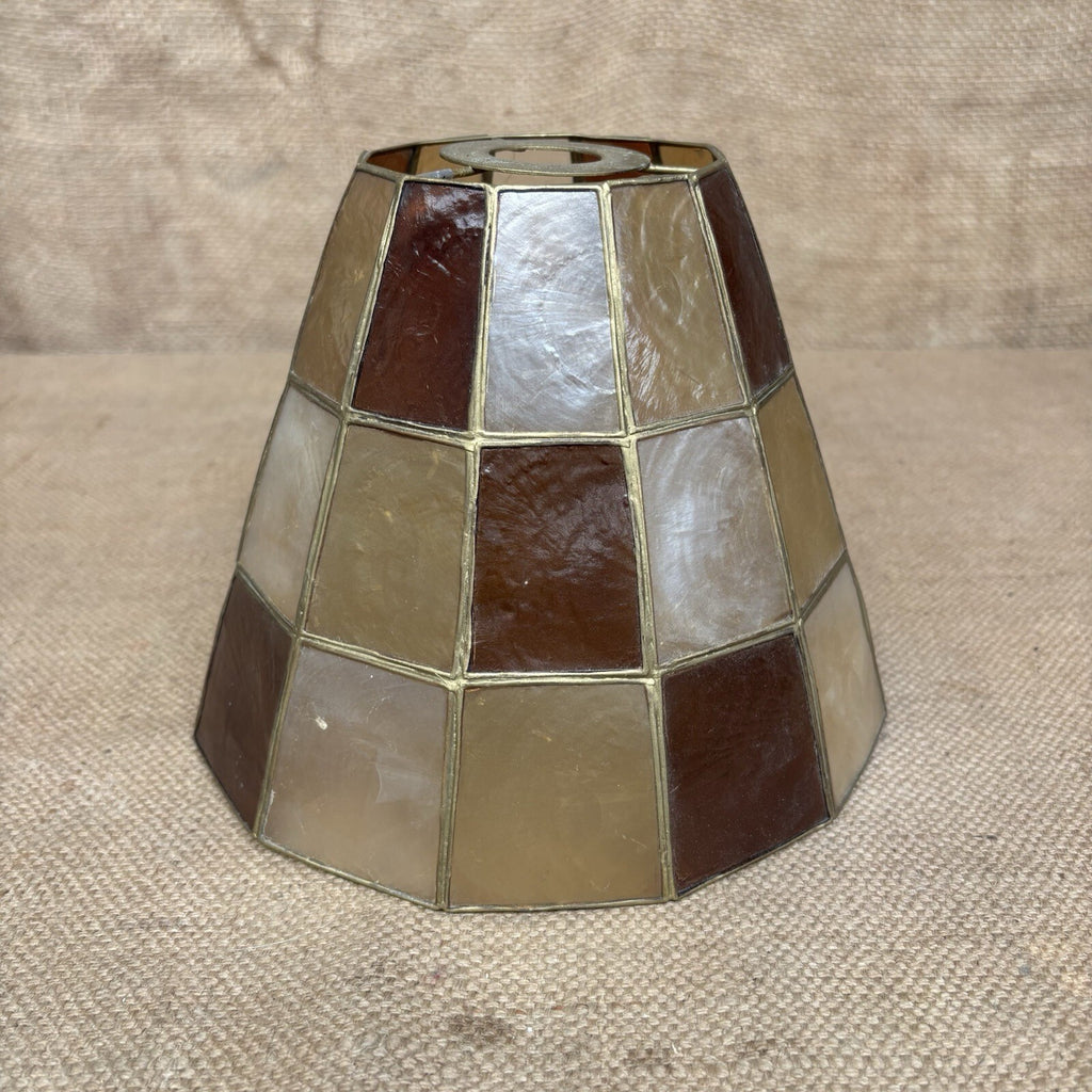 Vintage Capiz Shell & Brass Lamp Shade - Great Condition