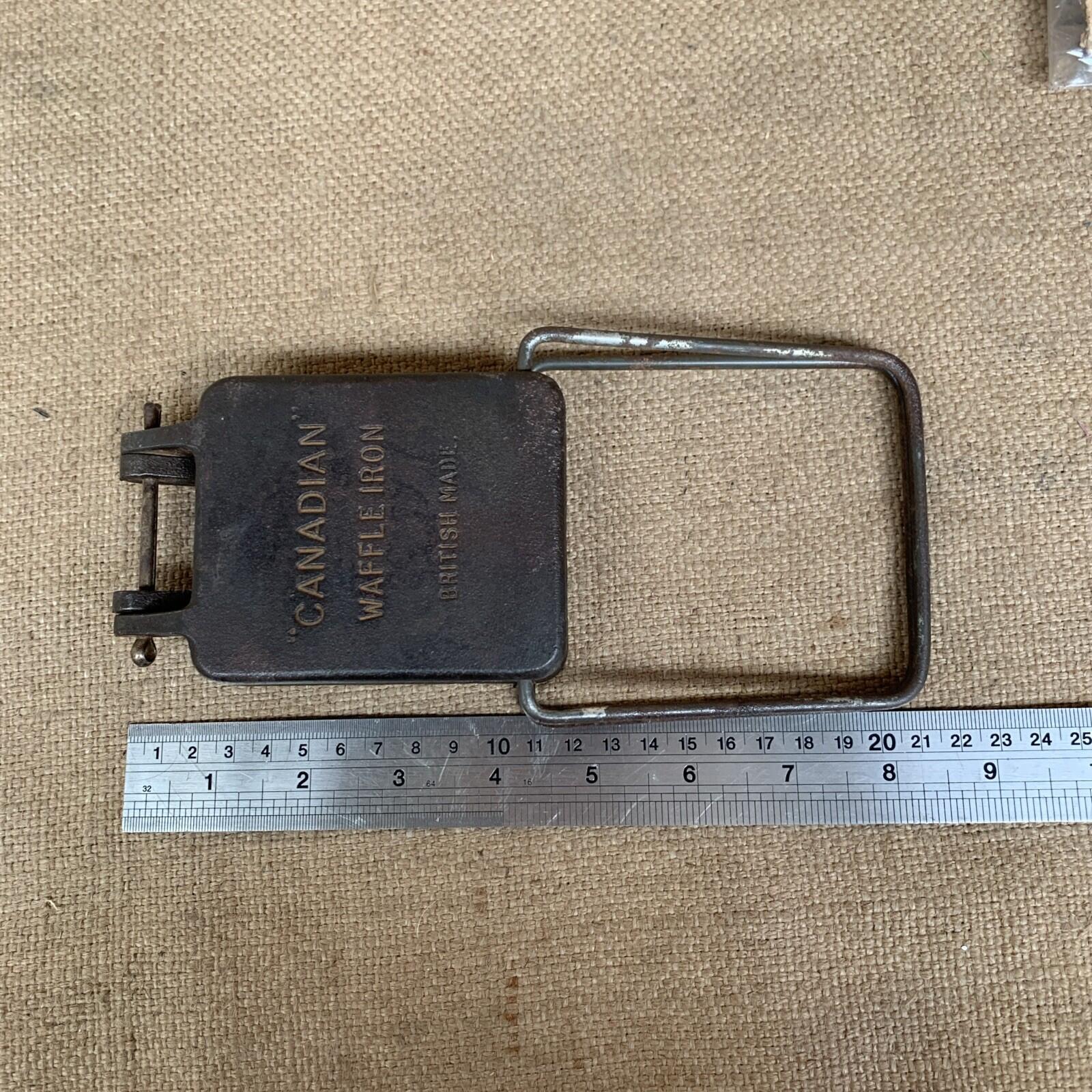 Antique Canadian Waffle Iron - British Made - Kitchenalia