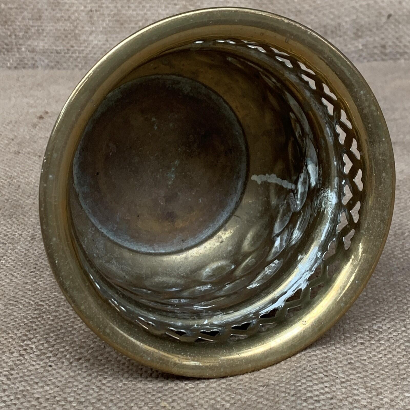 Vintage Ornate Brass Planter Pot Plant Holder Charming Country Farm House