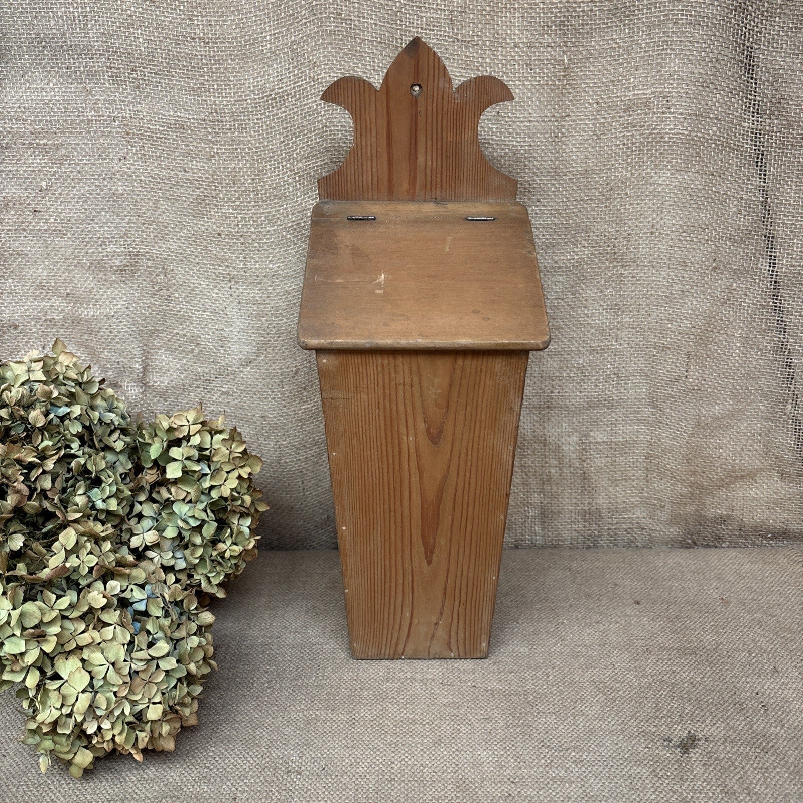 Antique Pine Candle Box - Wall Hanging - Farmhouse- Cottage