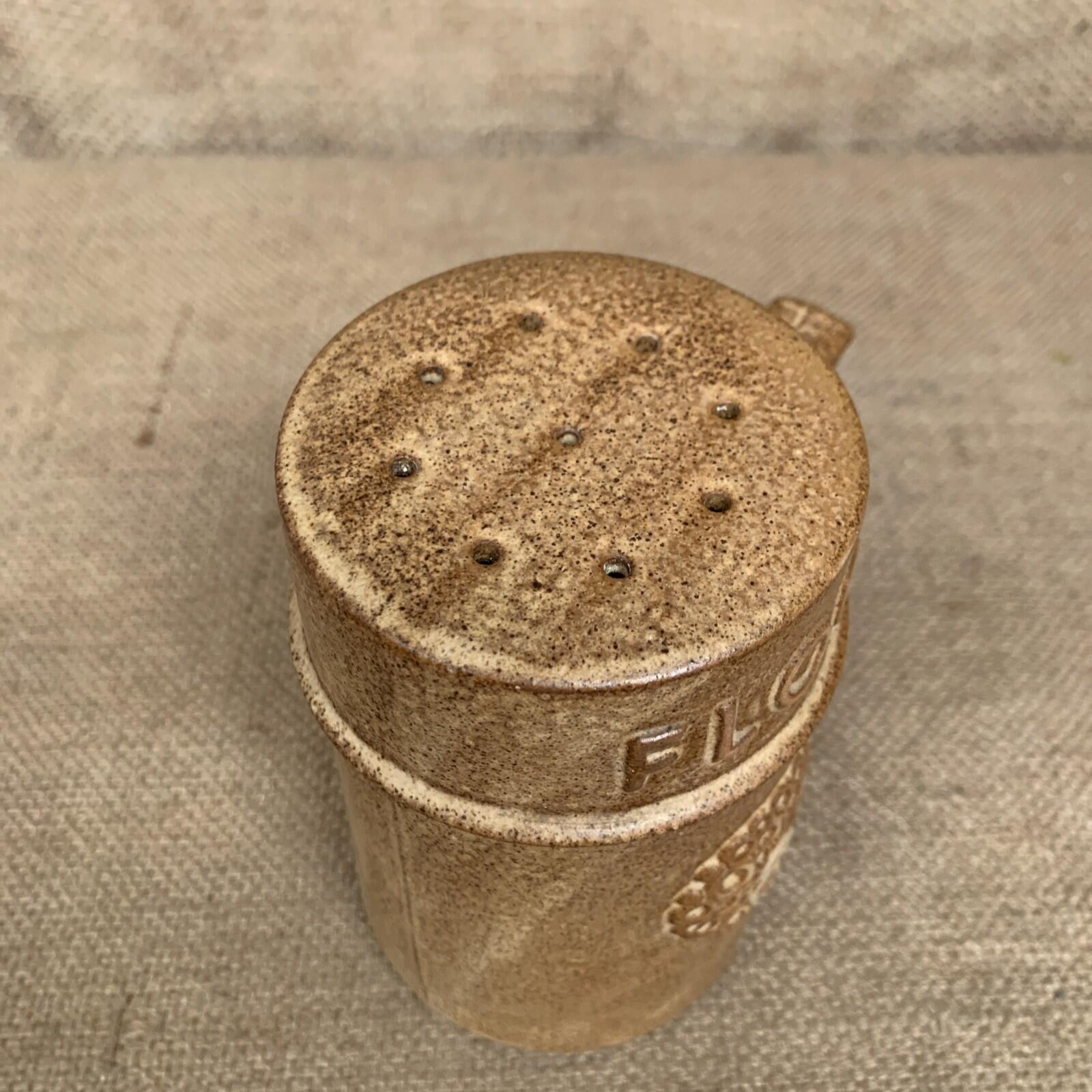 Vintage Studio Pottery Flour Shaker - Farmhouse- Cottage Kitchen