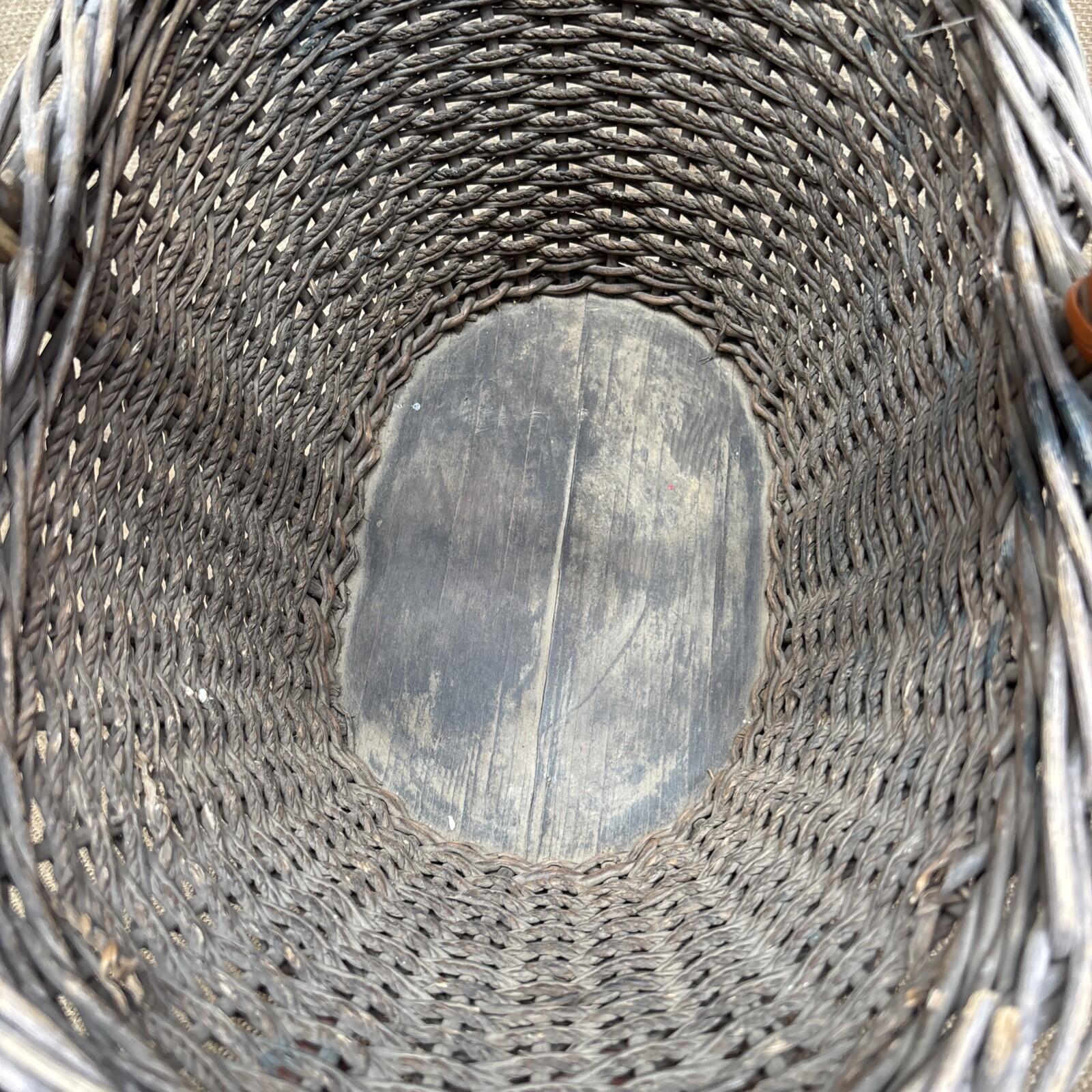 Vintage Wicker Basket - Farmhouse - Cottage - Garden Basket - Rustic