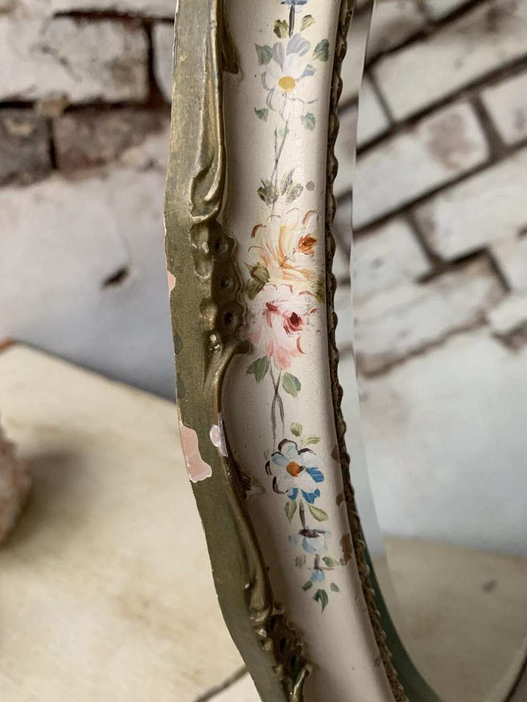 Vintage Mirror - Floral- Free Standing - Dressing Table - Cottage