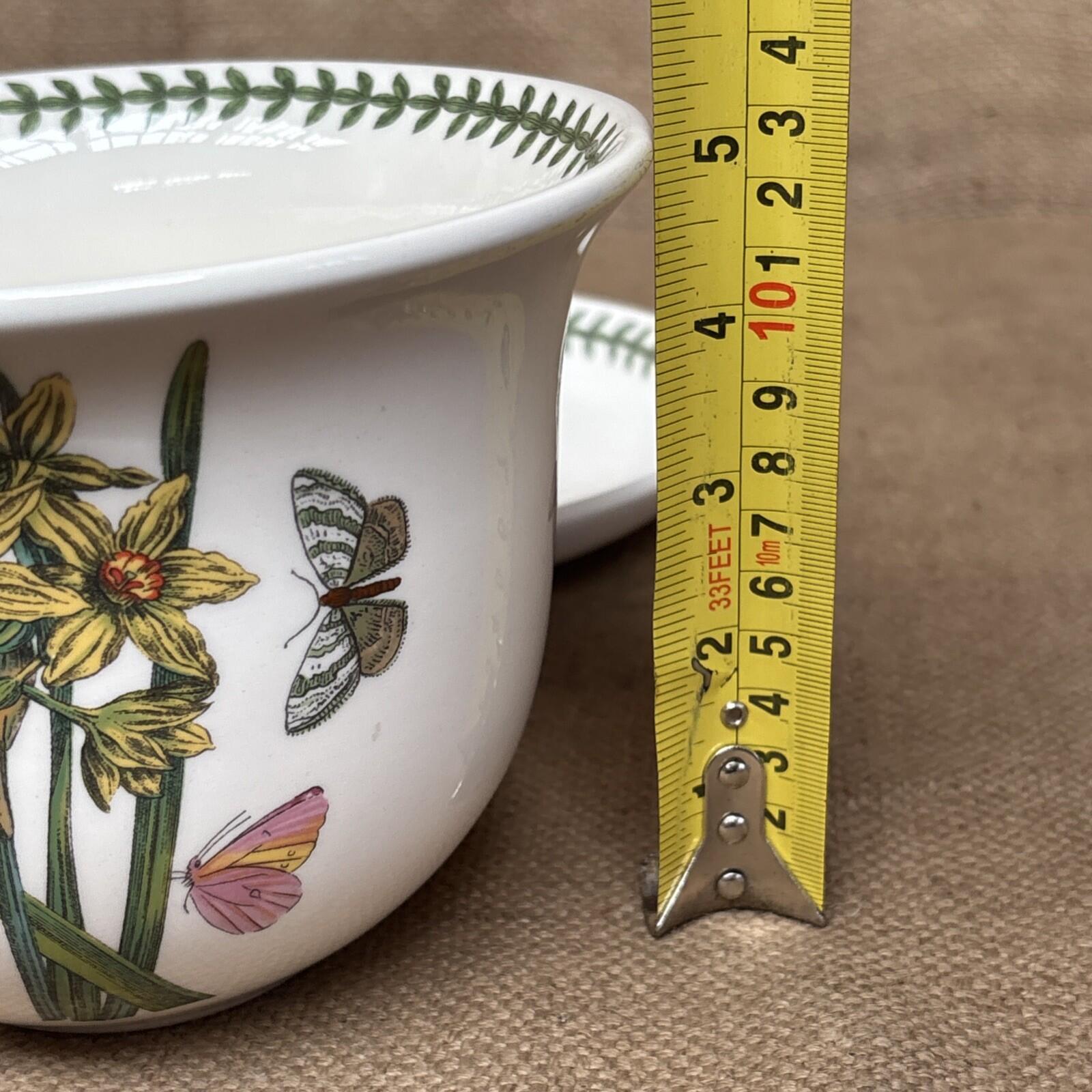 Portmeirion Plant Pot & Saucer Botanic Garden - Narcissus - Primula - Fushsia