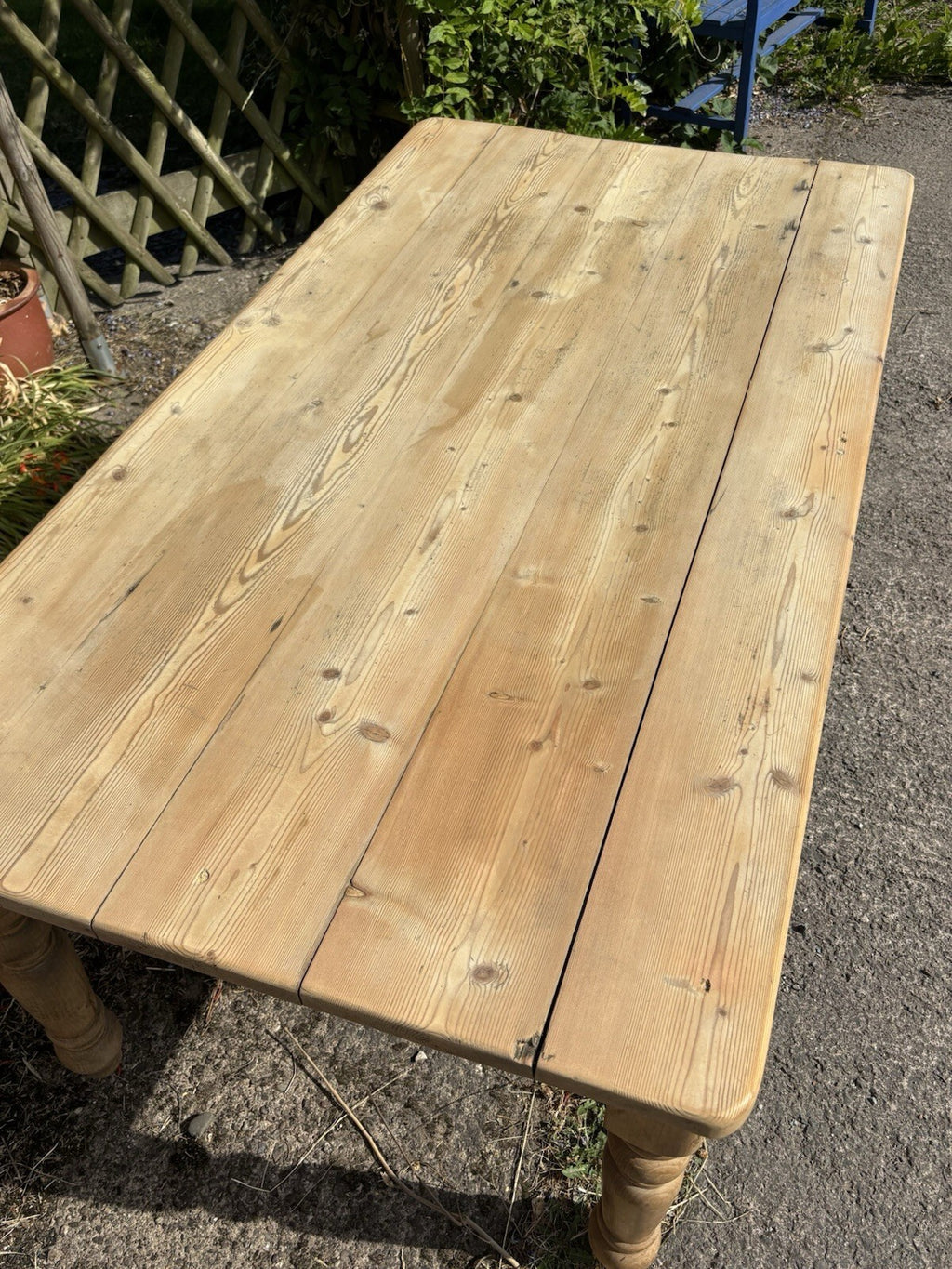 Vintage Pine Kitchen Table - Farmhouse Kitchen - Sits 8 - Cottage