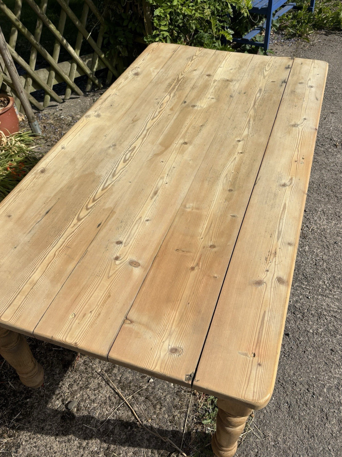 Vintage Pine Kitchen Table - Farmhouse Kitchen - Sits 8 - Cottage