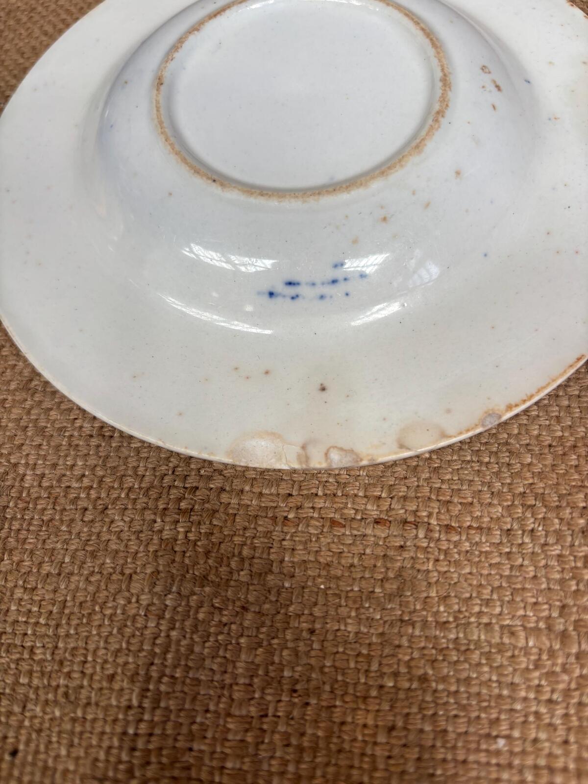 Antique Butter Plate - Ceramic - Willow Pattern - Blue and White - Kitchenalia