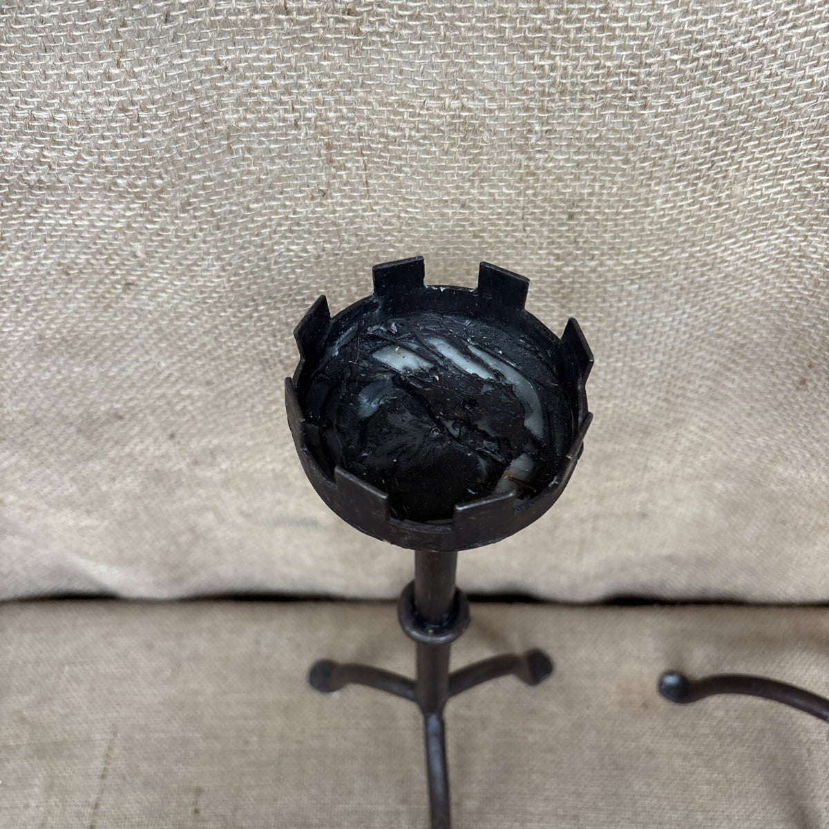 Wrought Iron Candle Holders - Pair - Gothic - Medieval Style - Pillar Candle