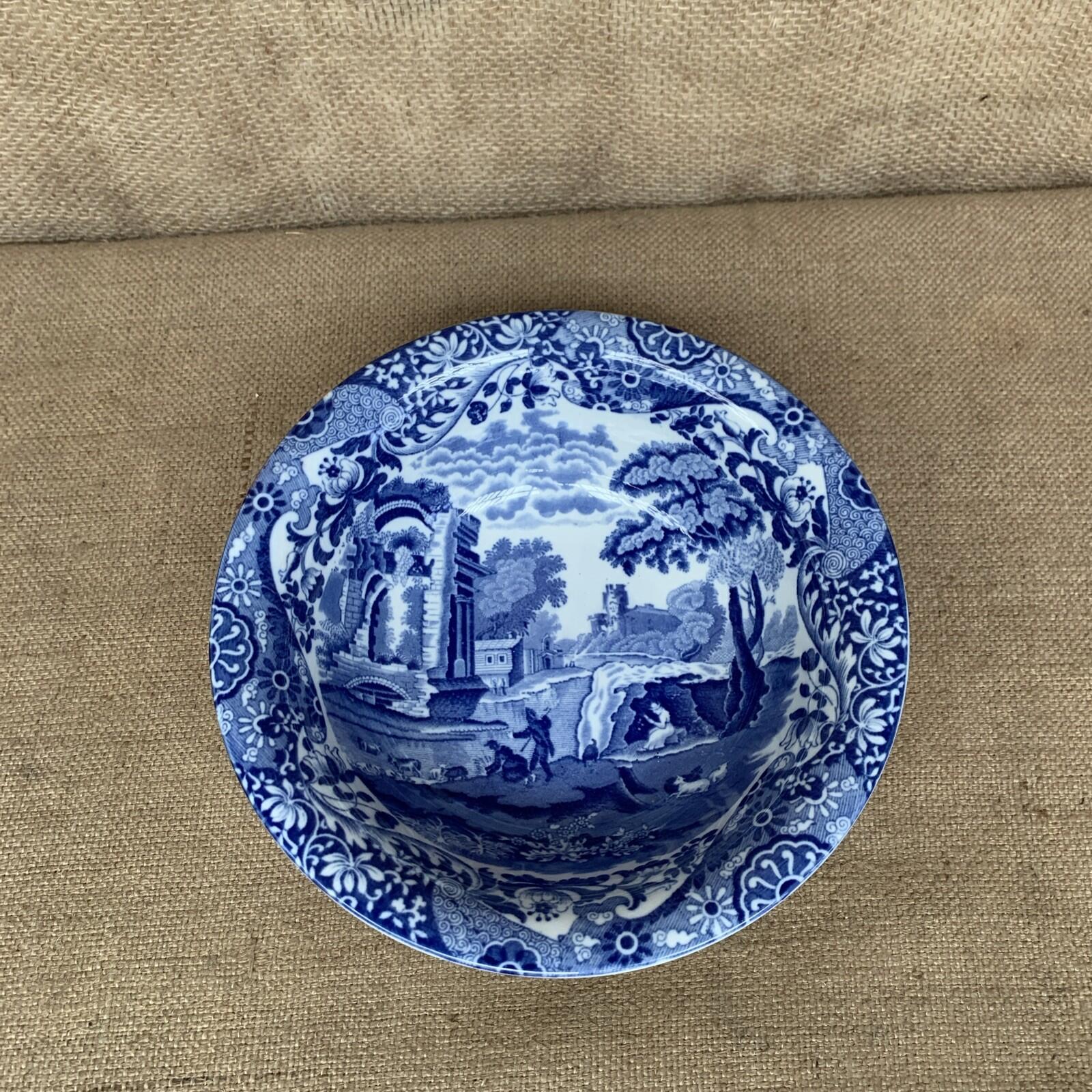 Spode Italian Large Blue And White Bowl - Farmhouse Cottage Fruit Bowl