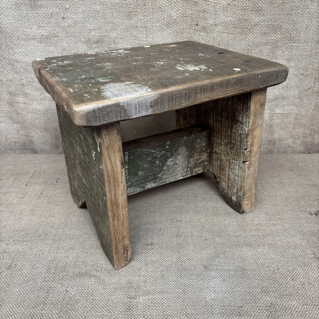 Rustic Stool - Wooden - Waxed Finish - Cottage - Farmhouse