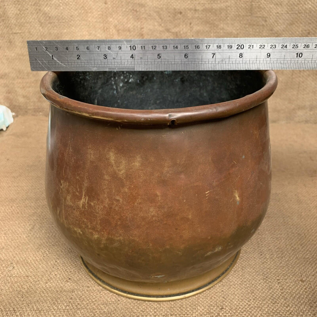 Antique Brass Planter - Urn - Jardiniere - Rustic - Cottage
