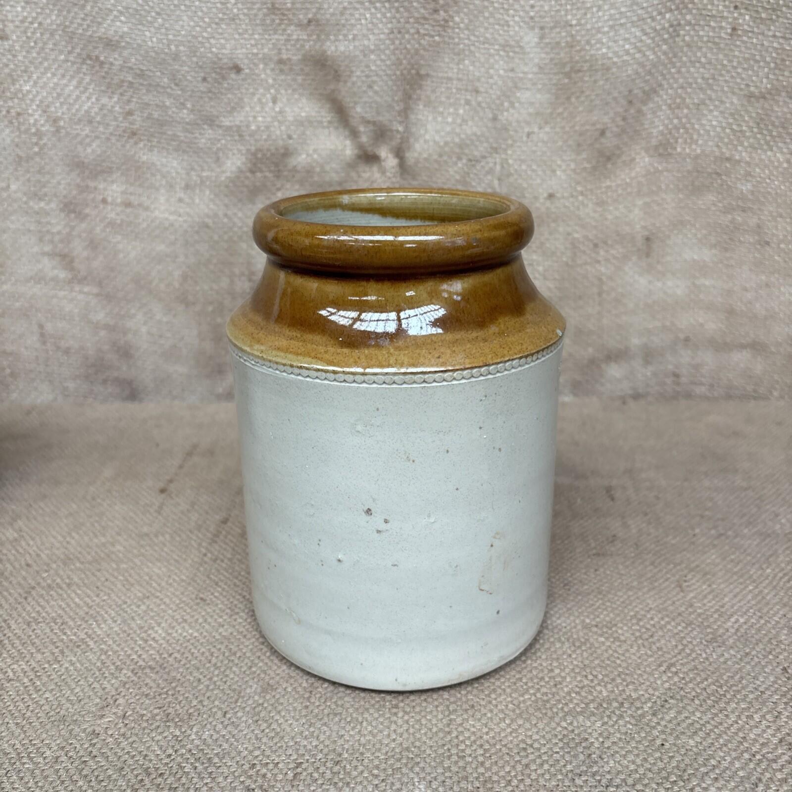 Vintage Stoneware Jar / Utensil Holder / Pickling Jar Farmhouse Kitchen