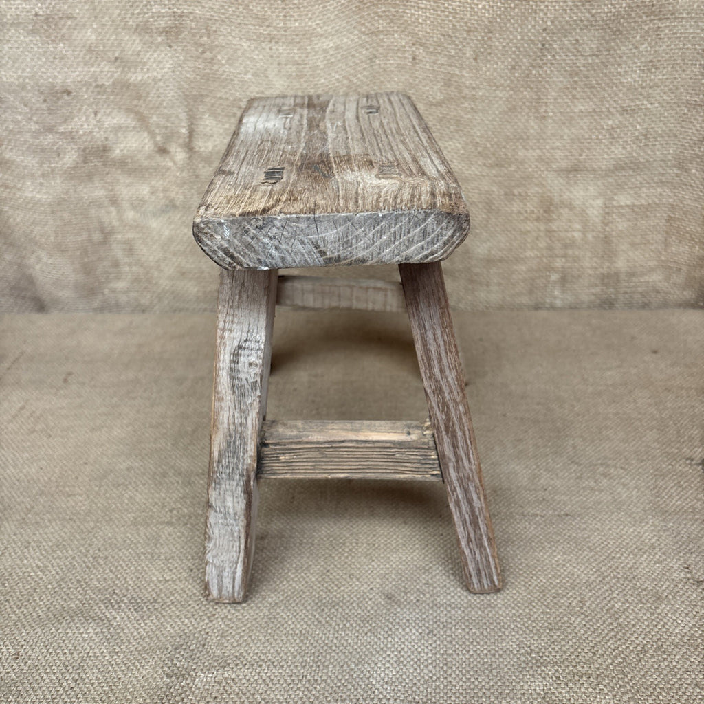 Small Rustic Hand Made Wooden Stool Plant Stand