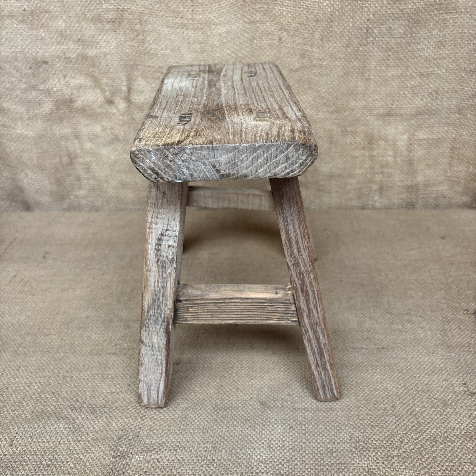 Small Rustic Hand Made Wooden Stool Plant Stand