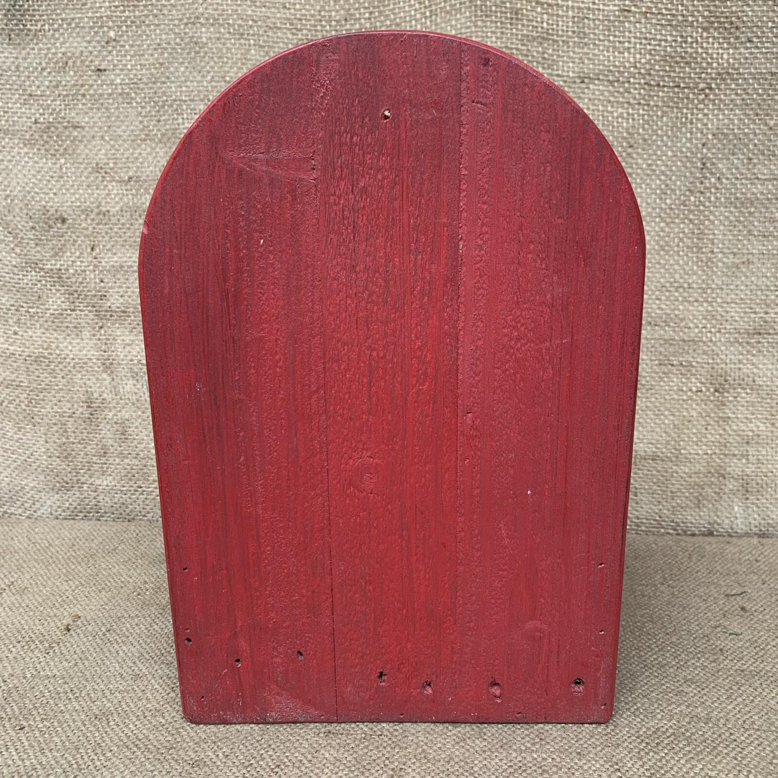 Rustic Wall Box - Worn Red Painted Pine - Farmhouse - Cottage