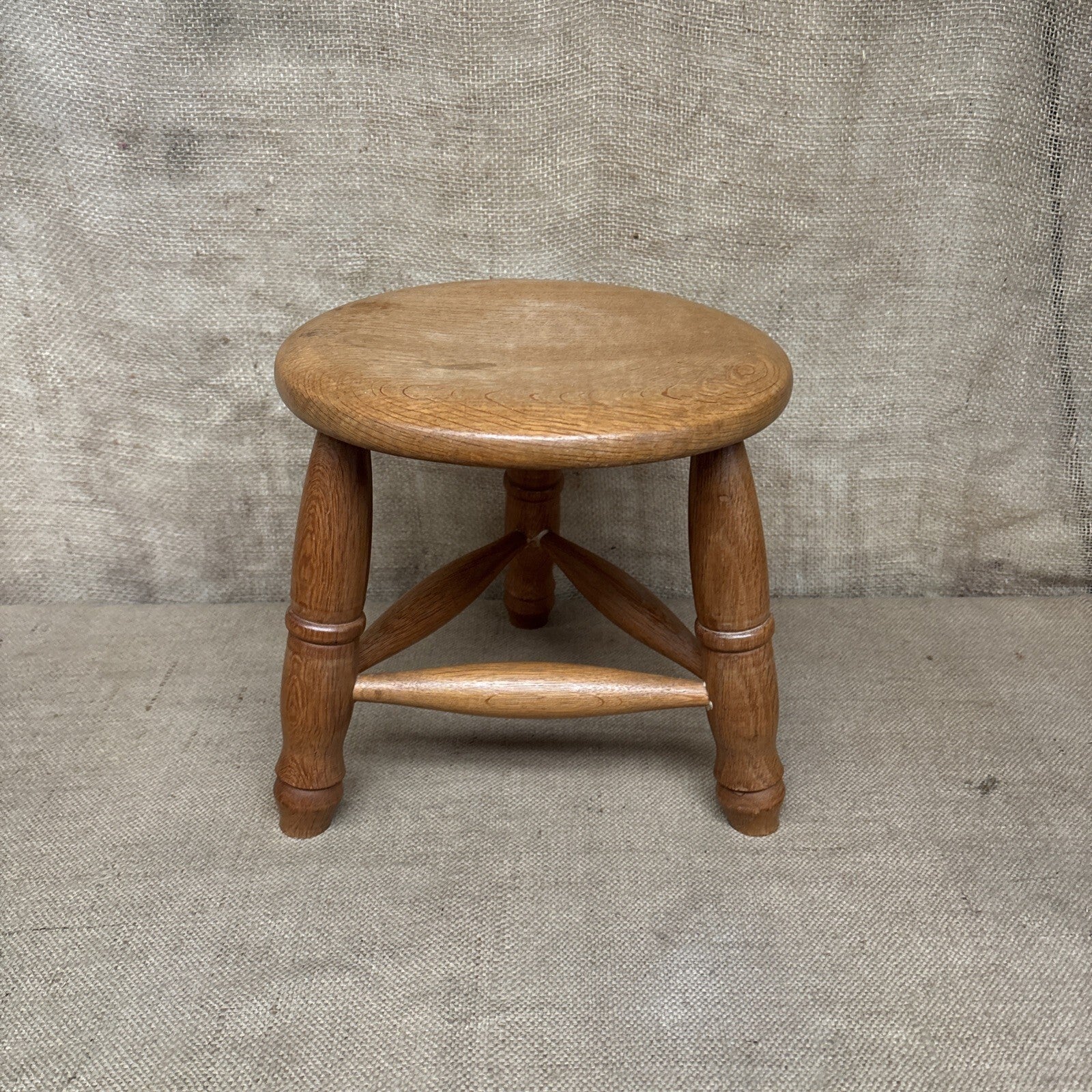 Vintage Stool - Oak - Three Leg - Farmhouse - Cottage Style - Rustic