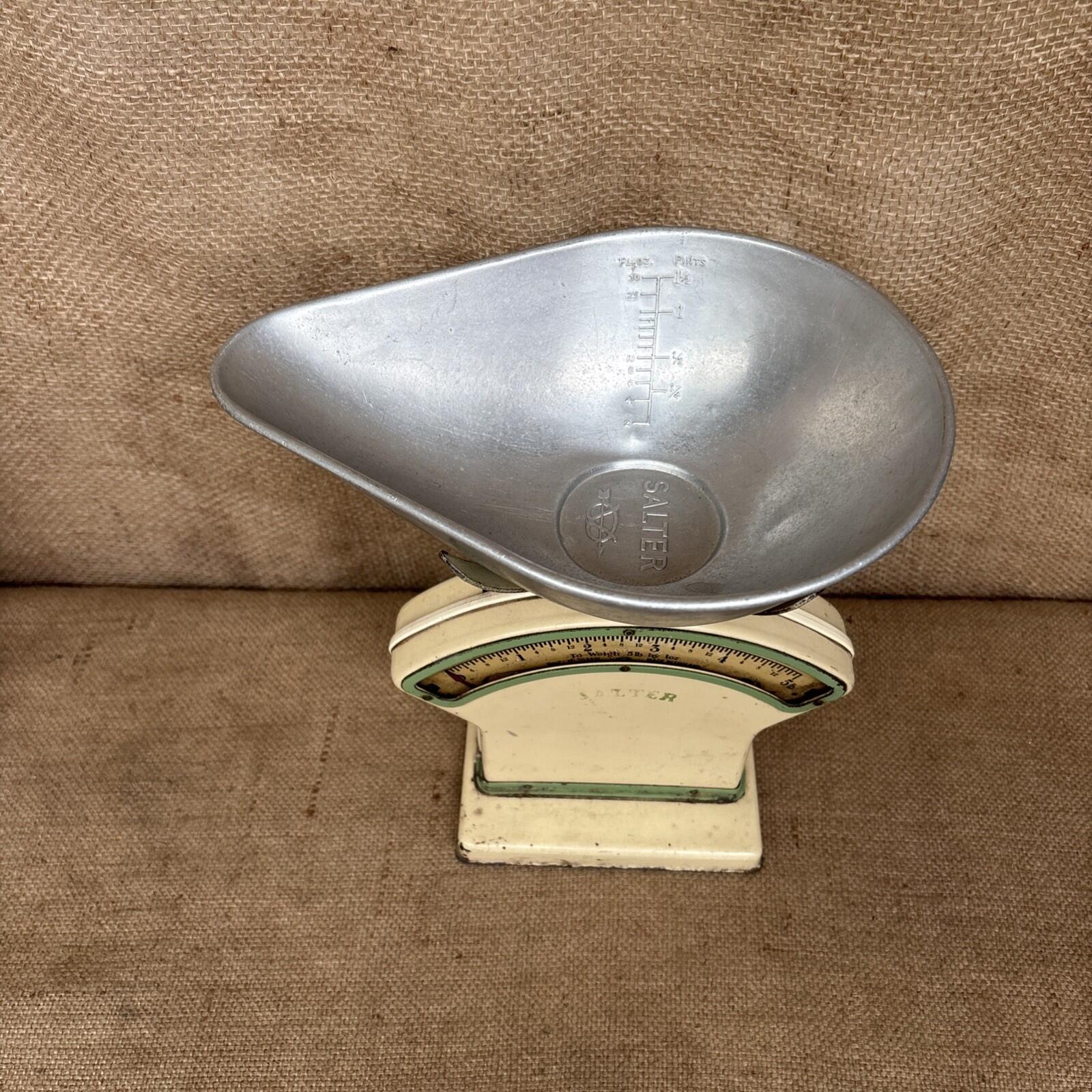 Vintage Salter Cookery Scale - Cream & Green - Kitchenalia - Farmhouse
