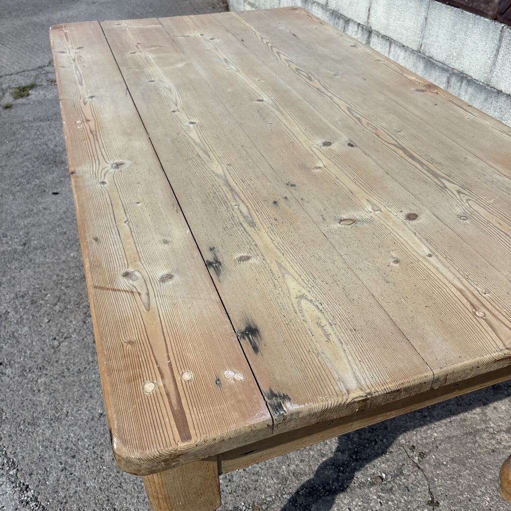 Vintage Pine Kitchen Table - Farmhouse Kitchen - Sits 8 - Cottage