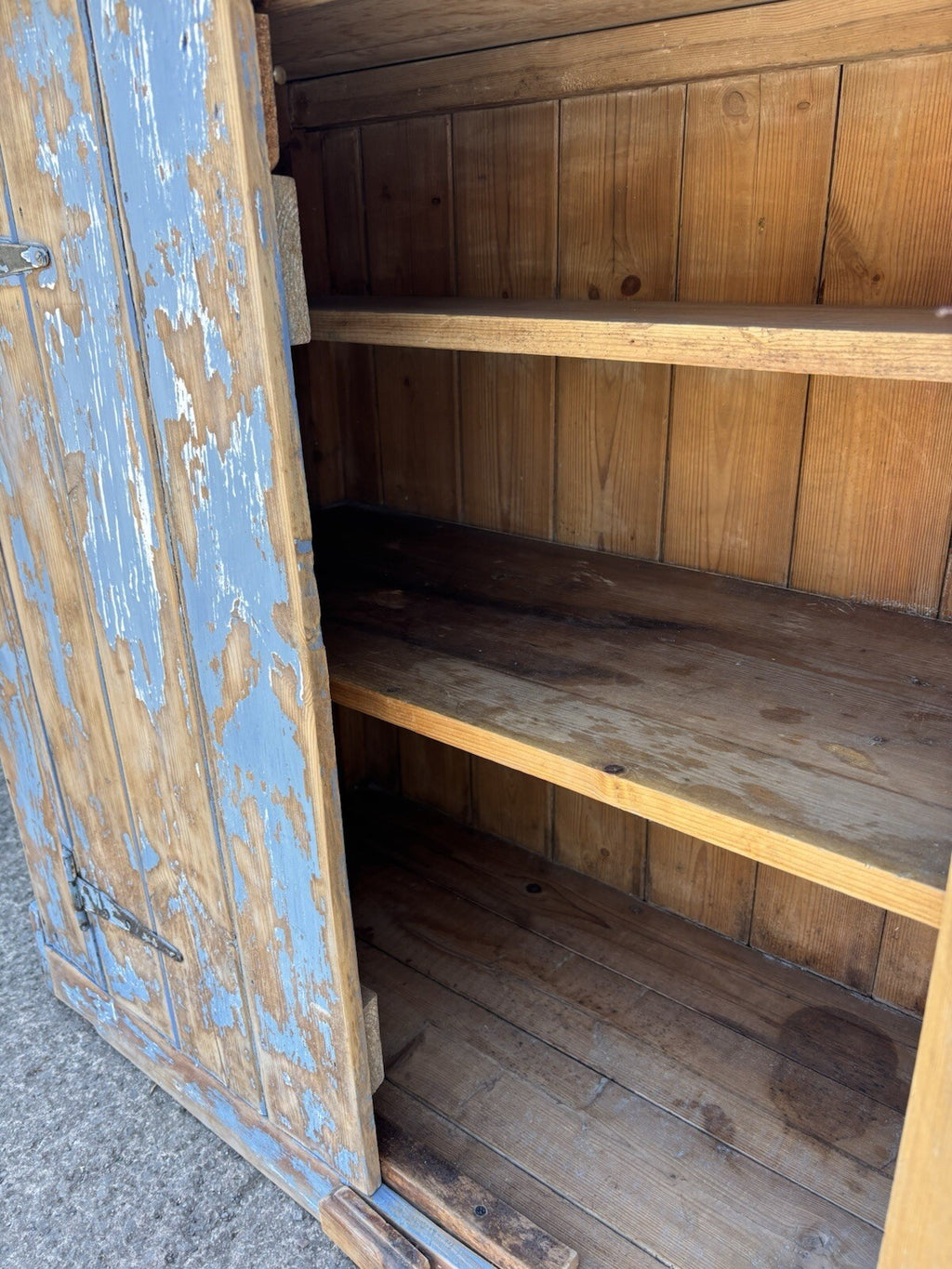 Antique Worn Painted Pine Dresser - French - Farmhouse - Cottage