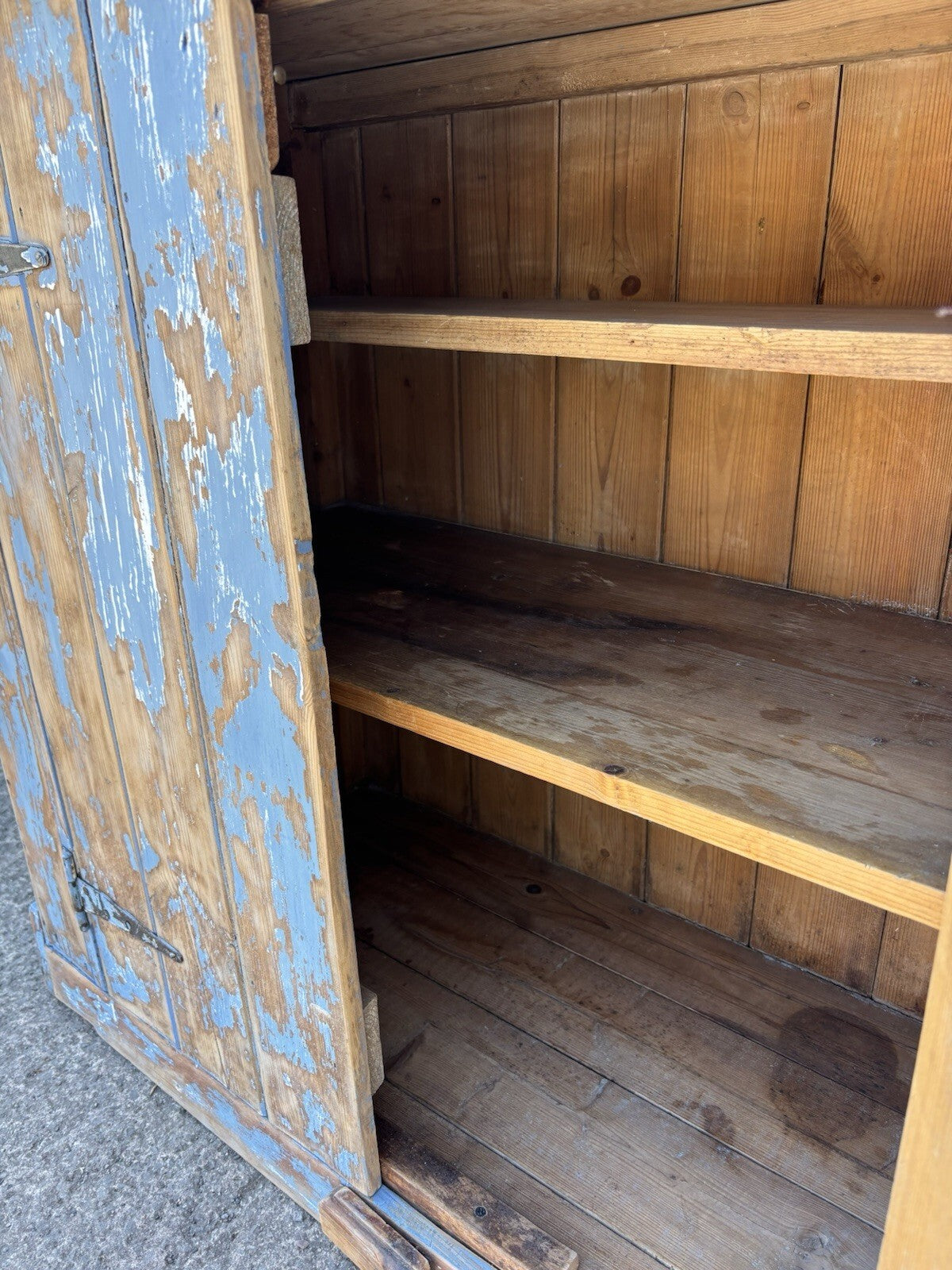 Antique Worn Painted Pine Dresser - French - Farmhouse - Cottage