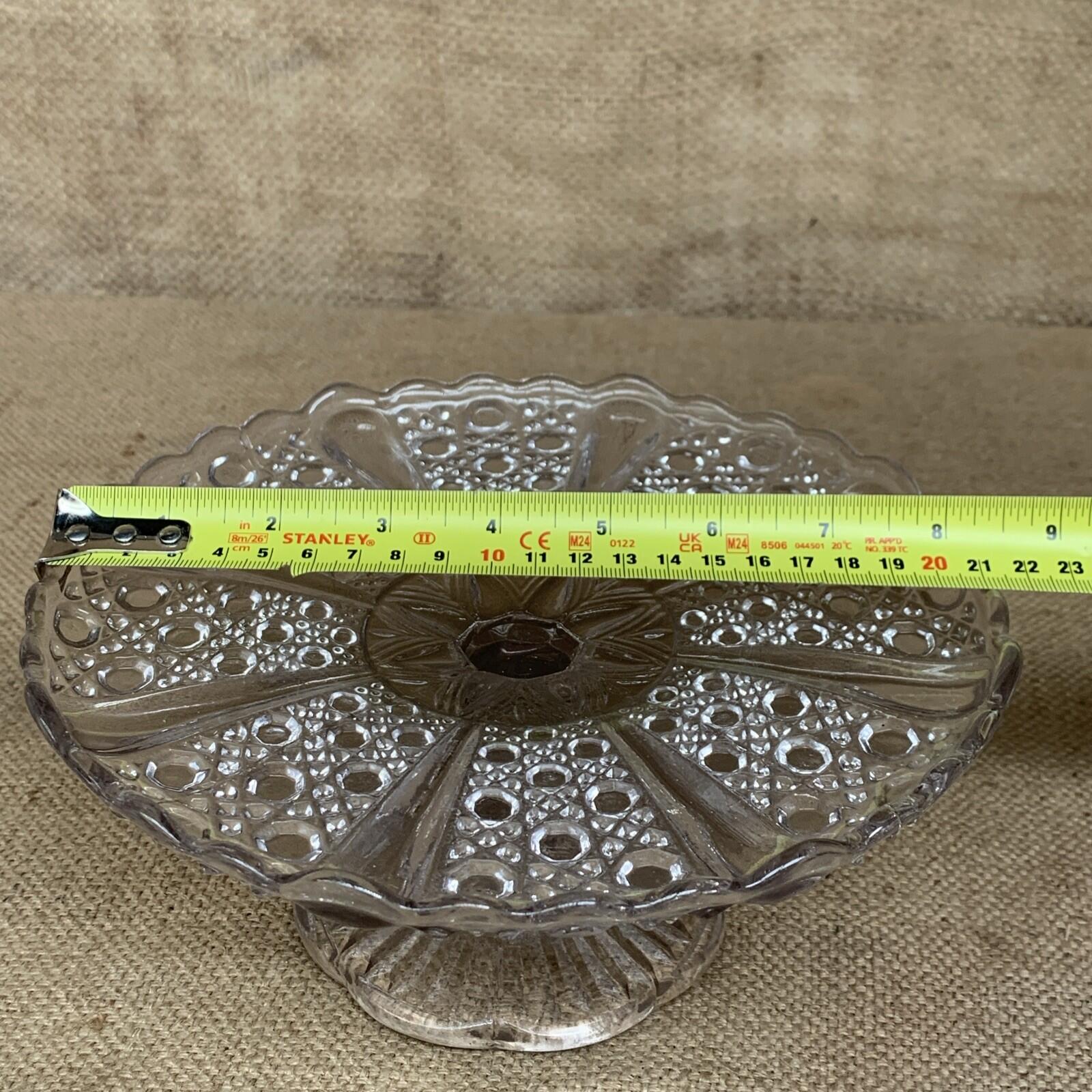 Glass Cake Stand - Vintage - Cottage Kitchen - Farmhouse- Afternoon Tea