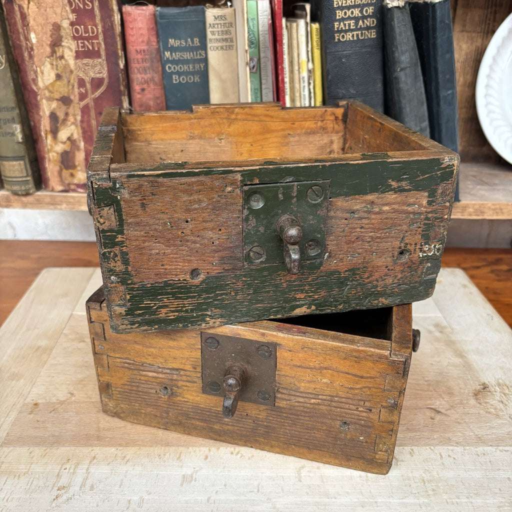 Vintage Wooden Storage Box - Military 1944 - Farmhouse - Cottage  Green or Brown
