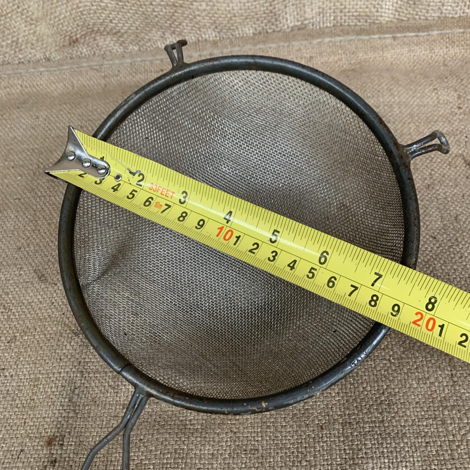 Vintage Kitchen Metal Seive With Handle & Lip - Kitchenalia