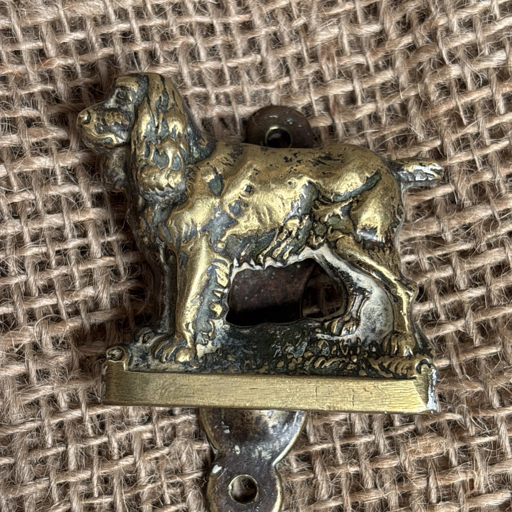 Small Vintage Brass Door Knocker - Spaniel