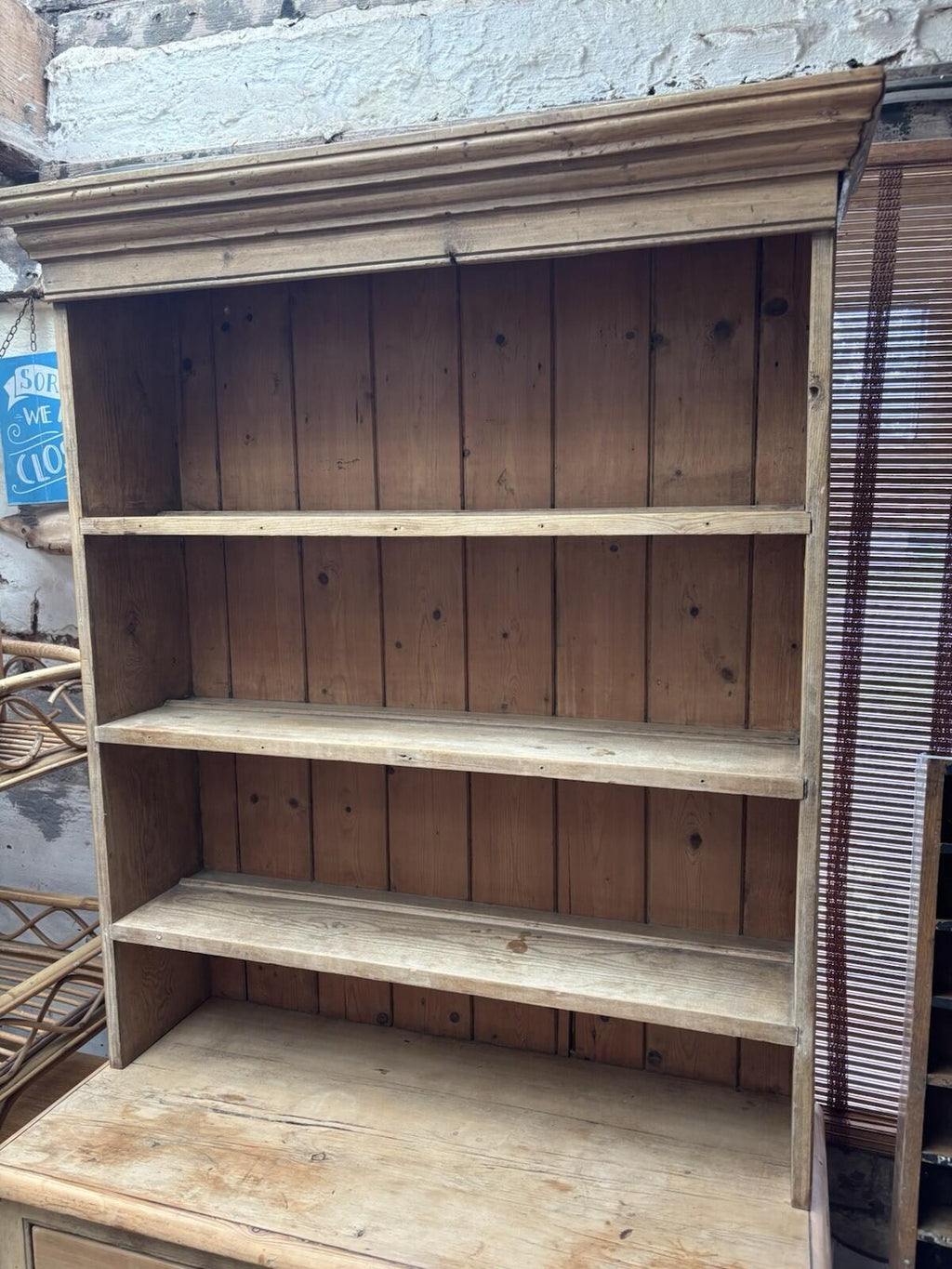 Antique Pine Dresser - Kitchen - 2 Piece - Rustic - Farmhouse