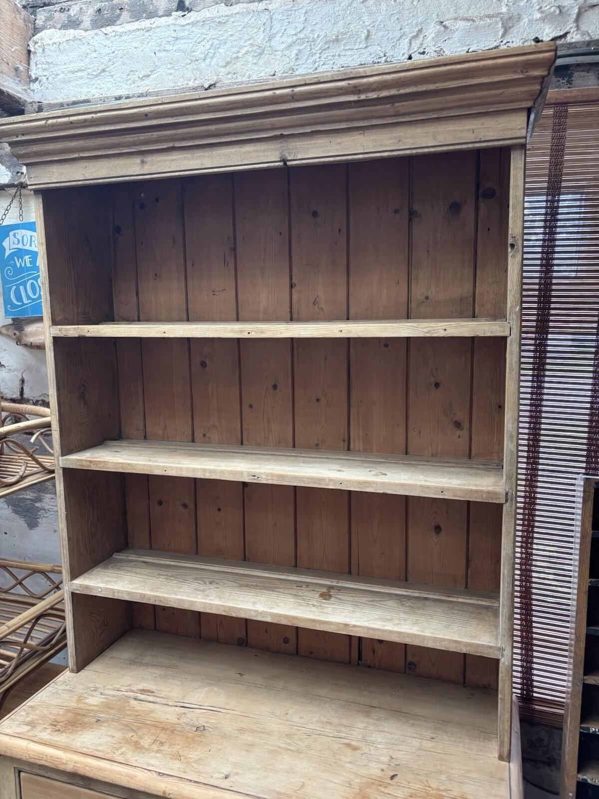 Antique Pine Dresser - Kitchen - 2 Piece - Rustic - Farmhouse