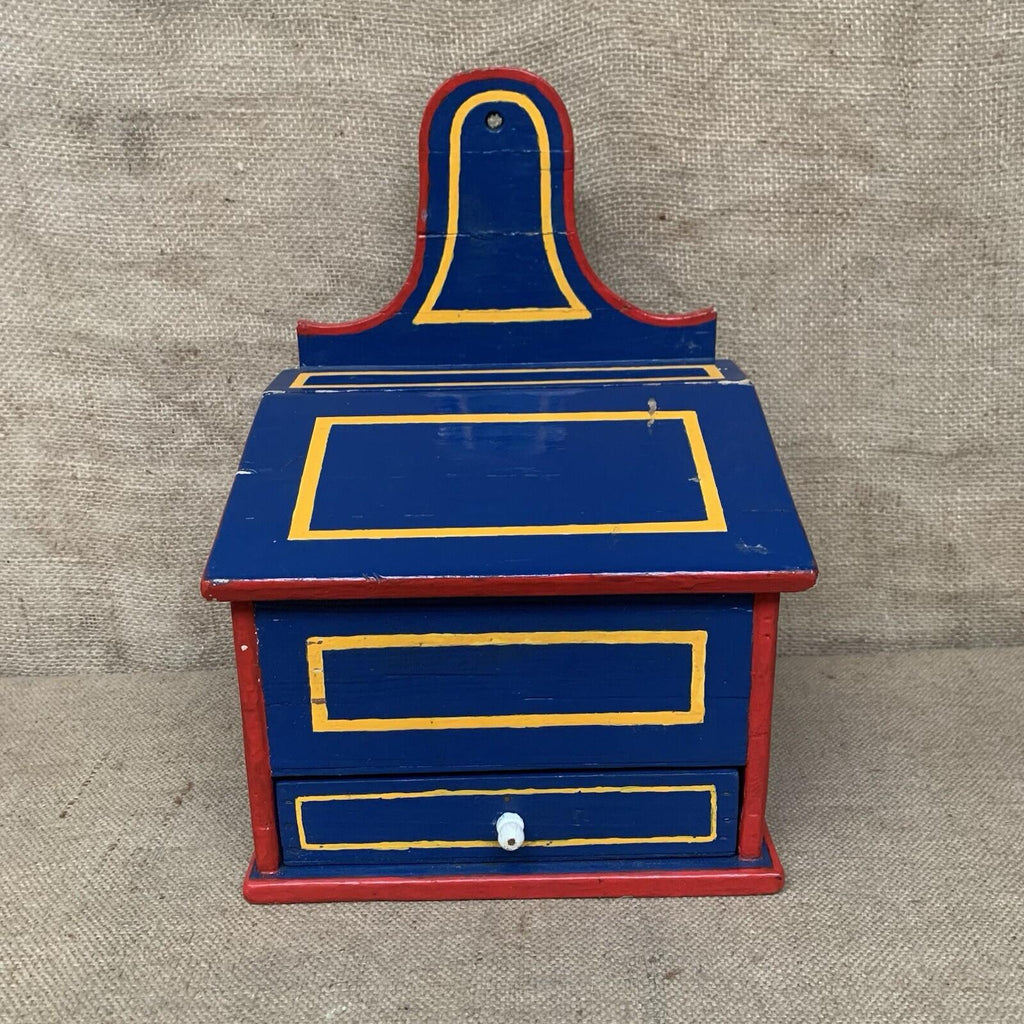 Painted Wooden Candle Box With Drawer - Farmhouse - Cottage - Vintage
