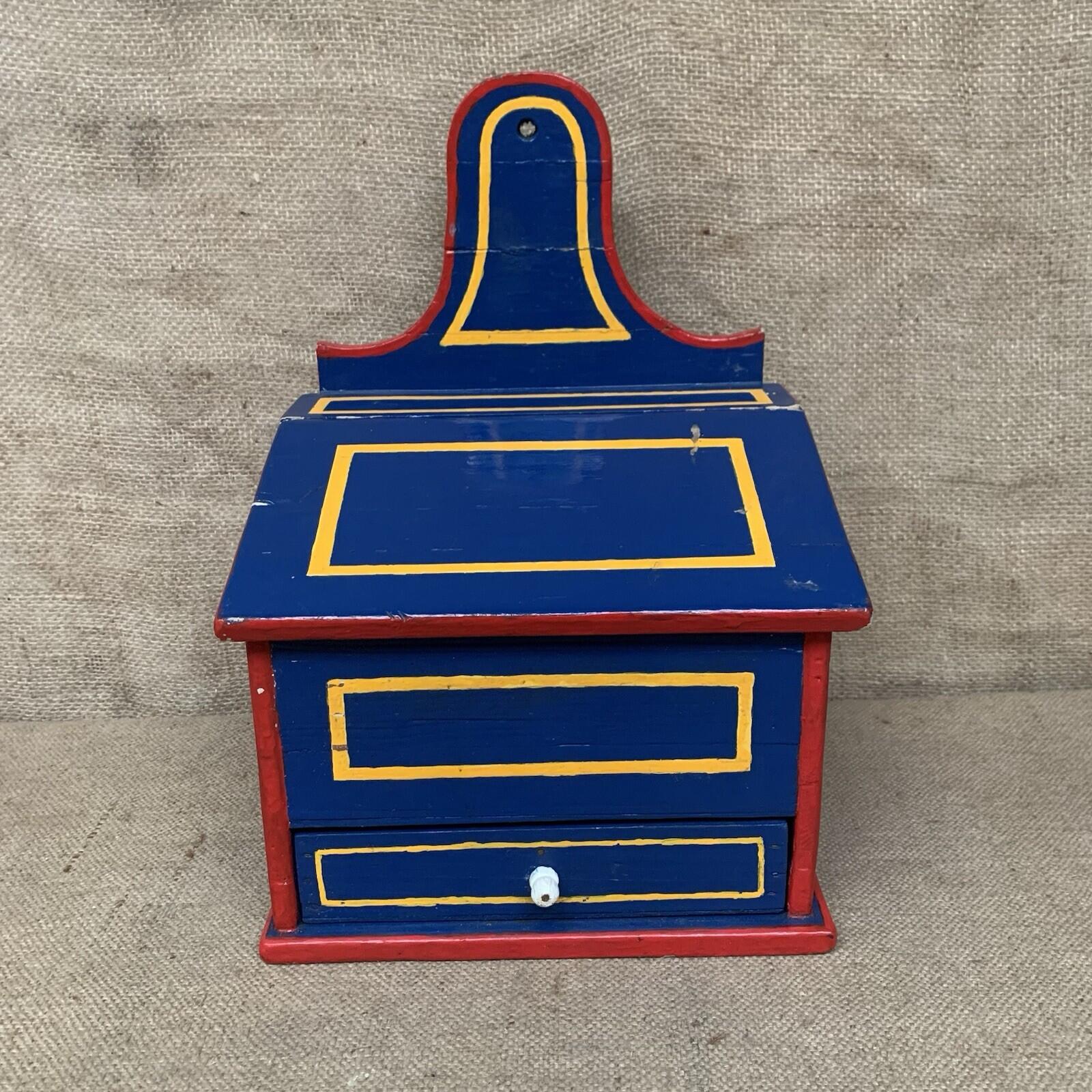 Painted Wooden Candle Box With Drawer - Farmhouse - Cottage - Vintage