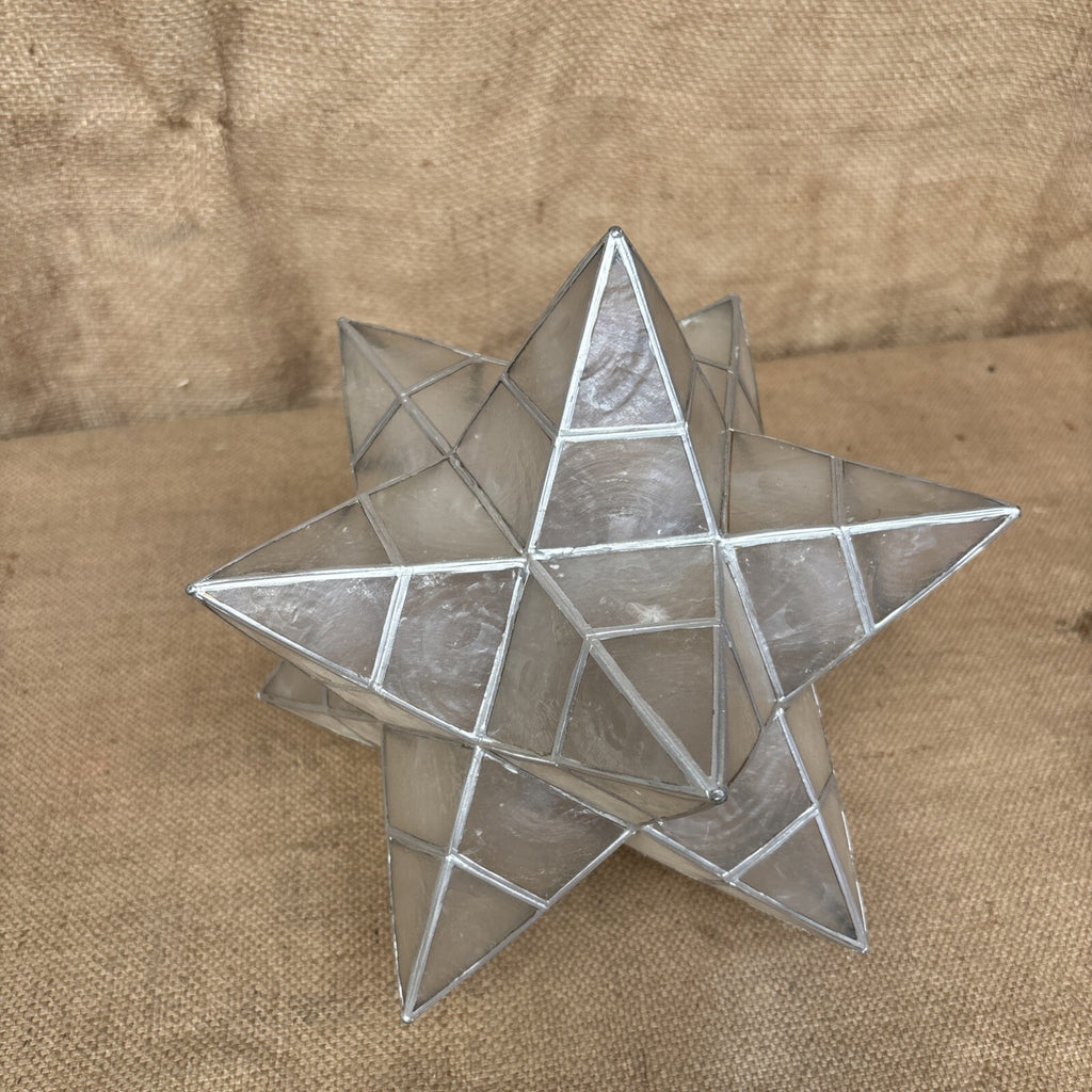 Capiz shell star pendant lampshade - Large - Vintage - Celestial