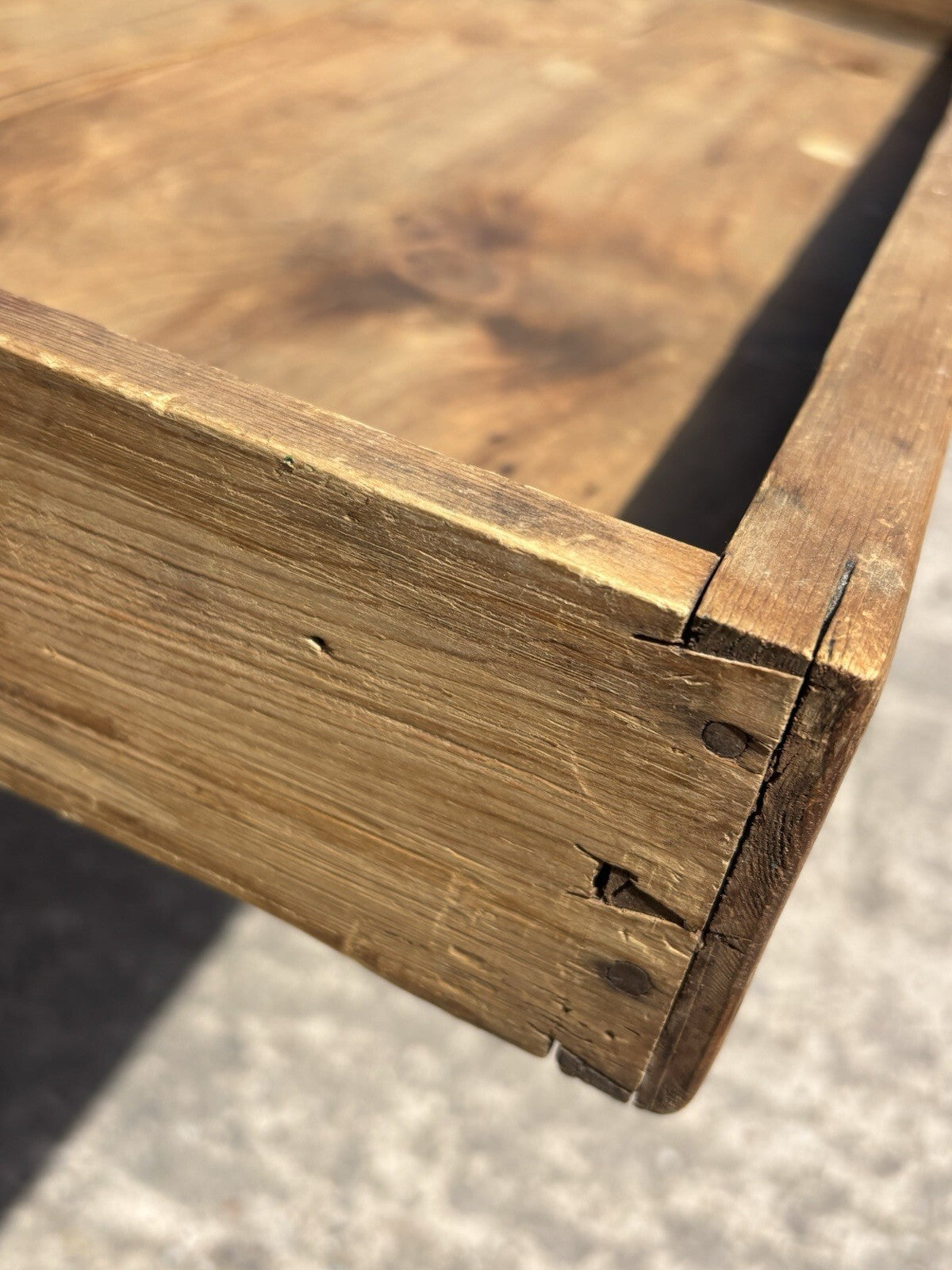 Antique Pine Kitchen Table With Drawer Farmhouse Cottage Rustic