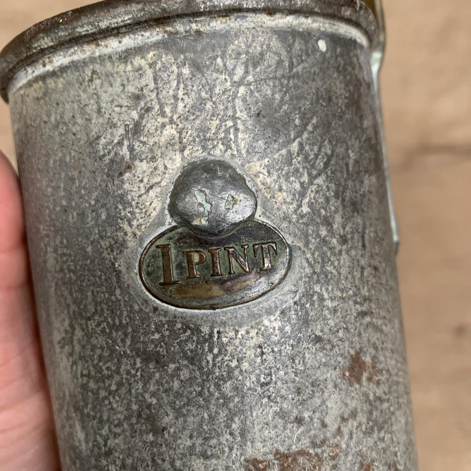 2 Antique Milk Measures Pint & Half Pint - Lister - Dairy - Kitchenalia