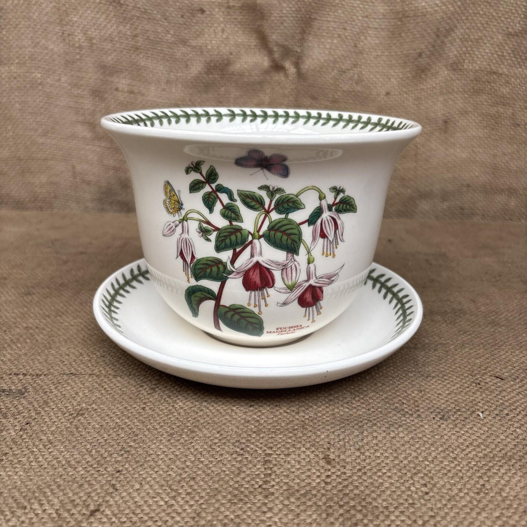 Portmeirion Plant Pot & Saucer Botanic Garden - Narcissus - Primula - Fushsia