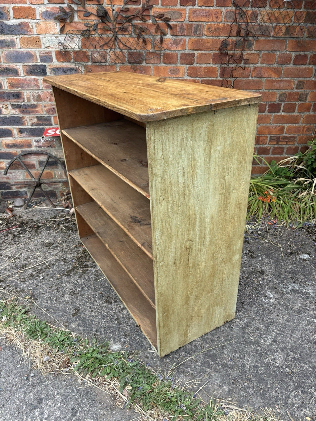 Vintage Pine Shelving Unit - Farmhouse - Cottage - Painted - Waxed
