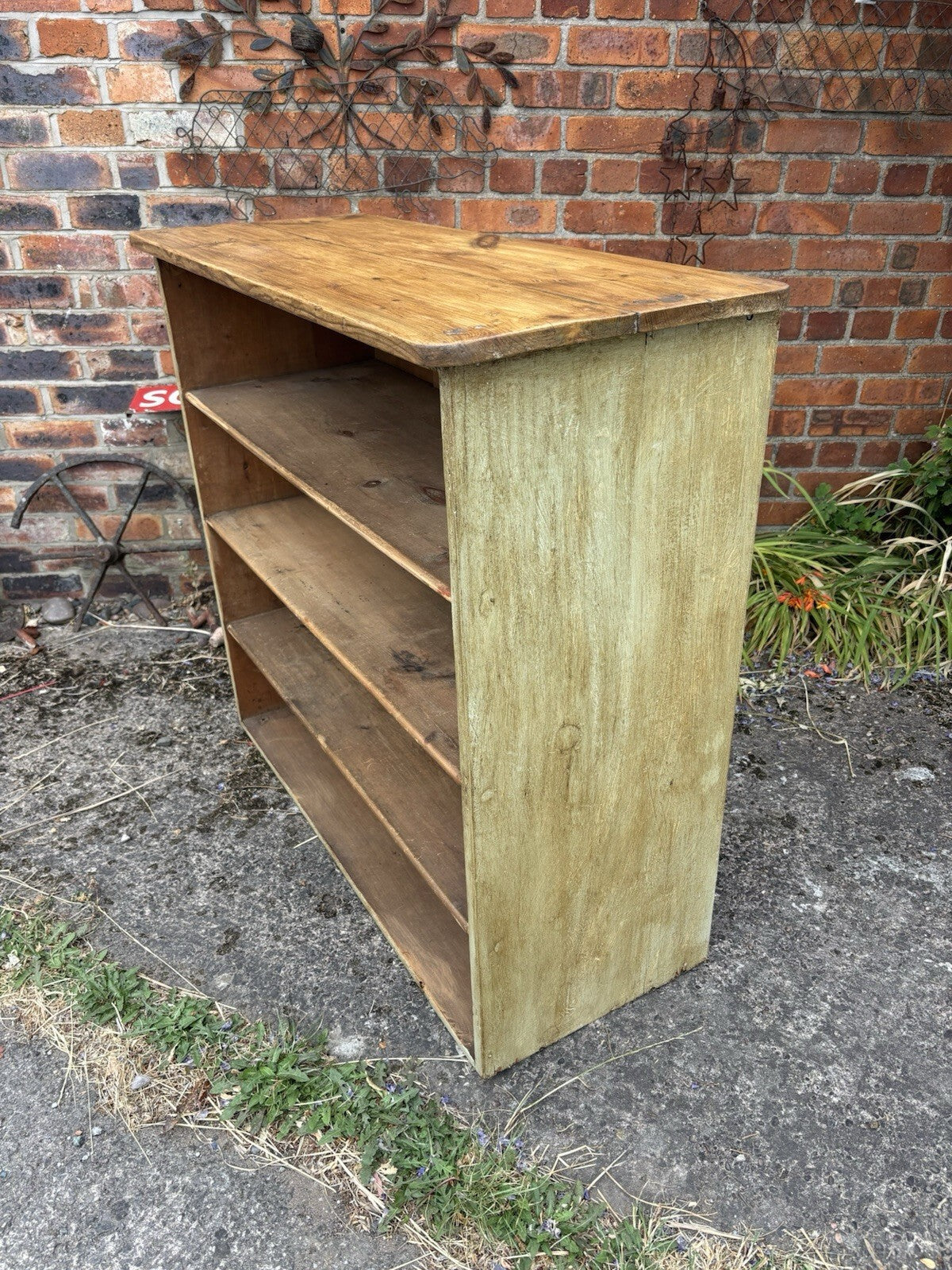Vintage Pine Shelving Unit - Farmhouse - Cottage - Painted - Waxed