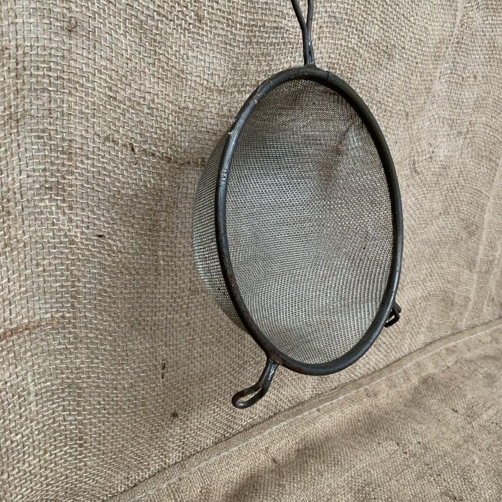 Vintage Kitchen Metal Seive With Handle & Lip - Kitchenalia