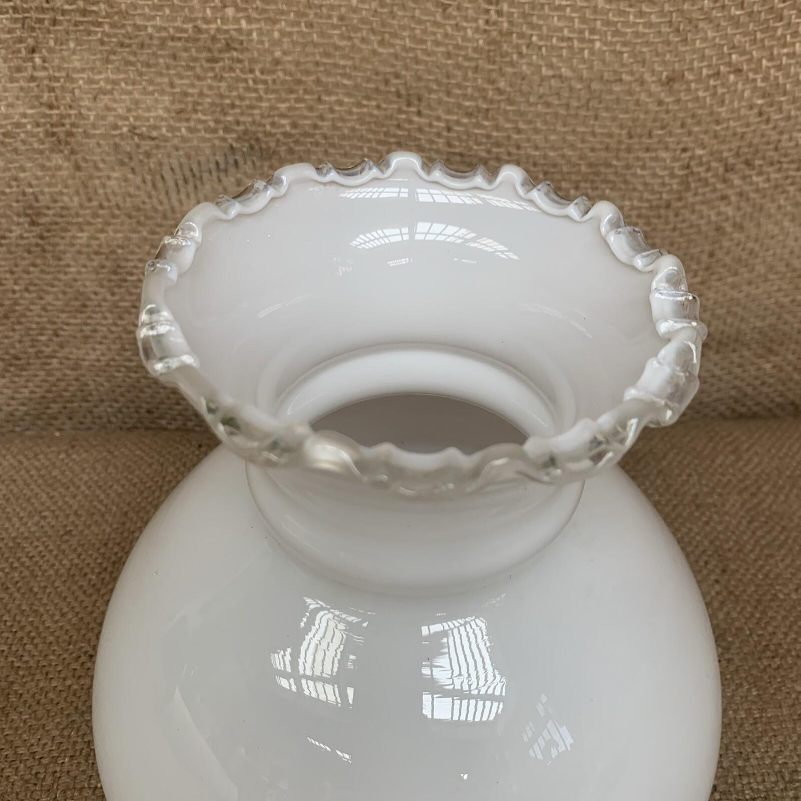 Milk Glass Light Shade Scallop - Cottage - Vintage