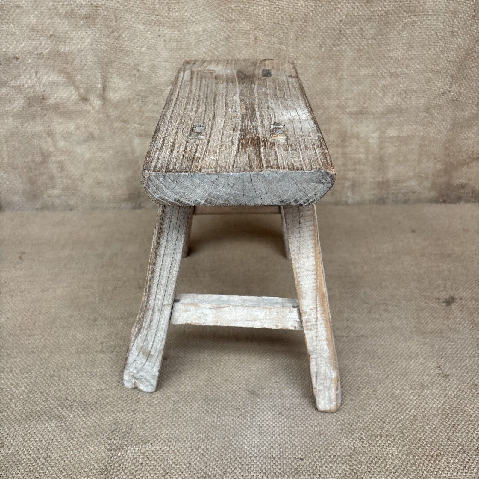Small Rustic Hand Made Wooden Stool Plant Stand