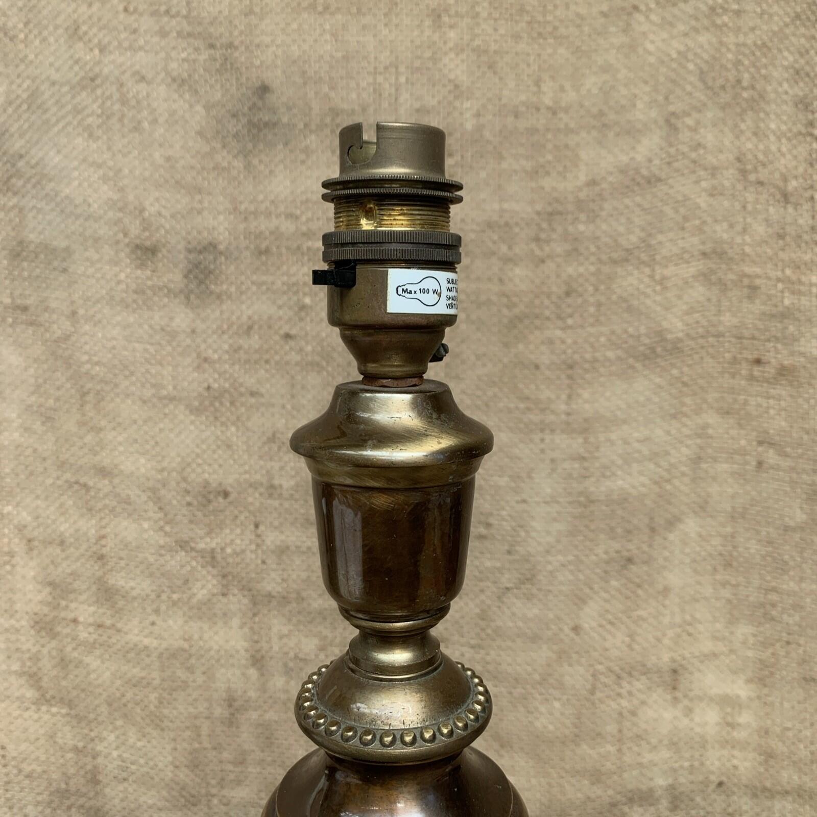 Vintage Table Lamp Bronze Effect Brushed Metal - Cottage - Farmhouse