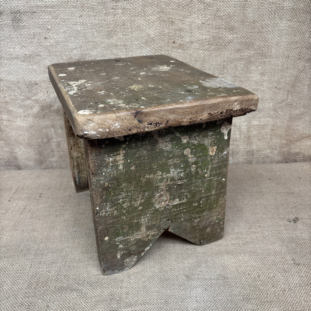 Rustic Stool - Wooden - Waxed Finish - Cottage - Farmhouse